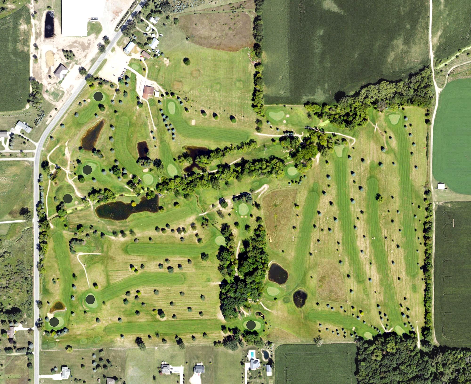 Aerial view of Huckleberry Creek Golf Course, MI