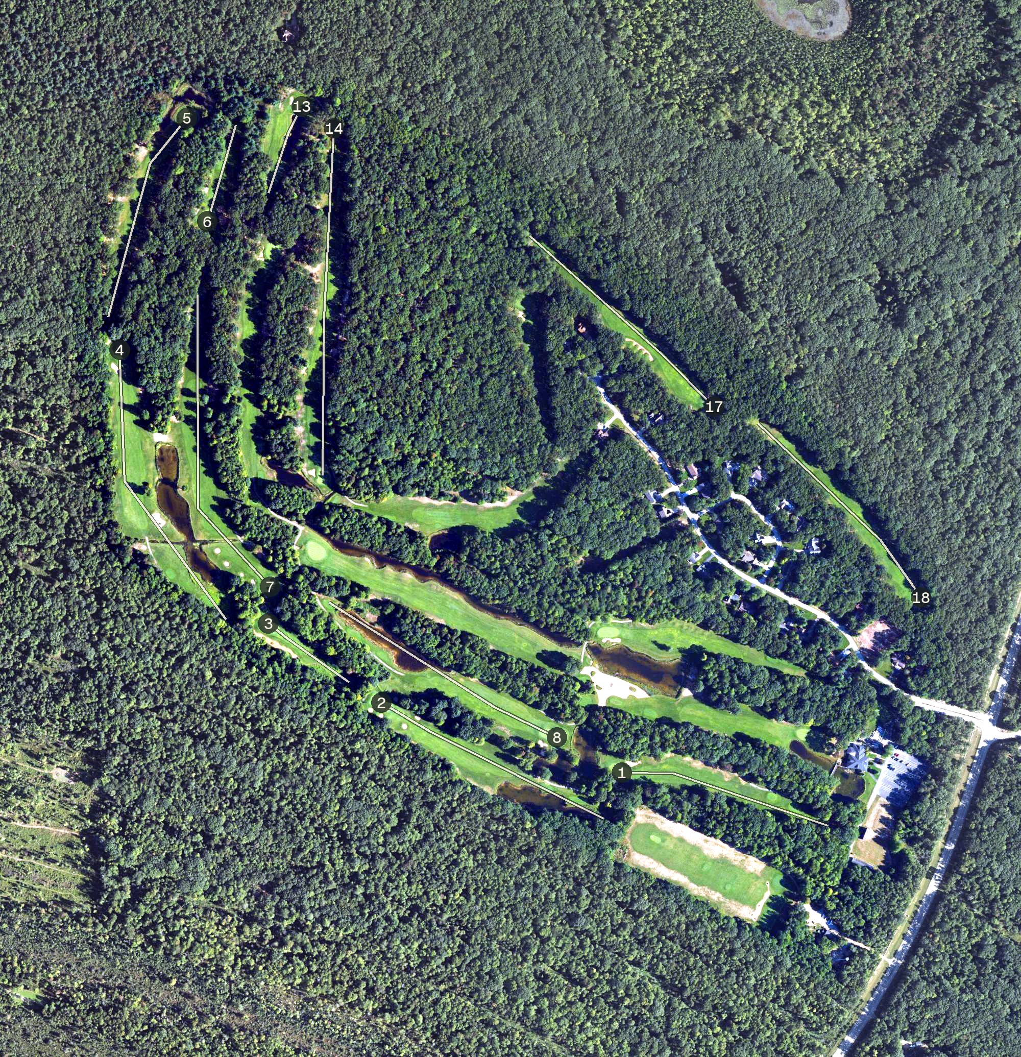Aerial view of Huron Breeze Golf and Country Club, MI