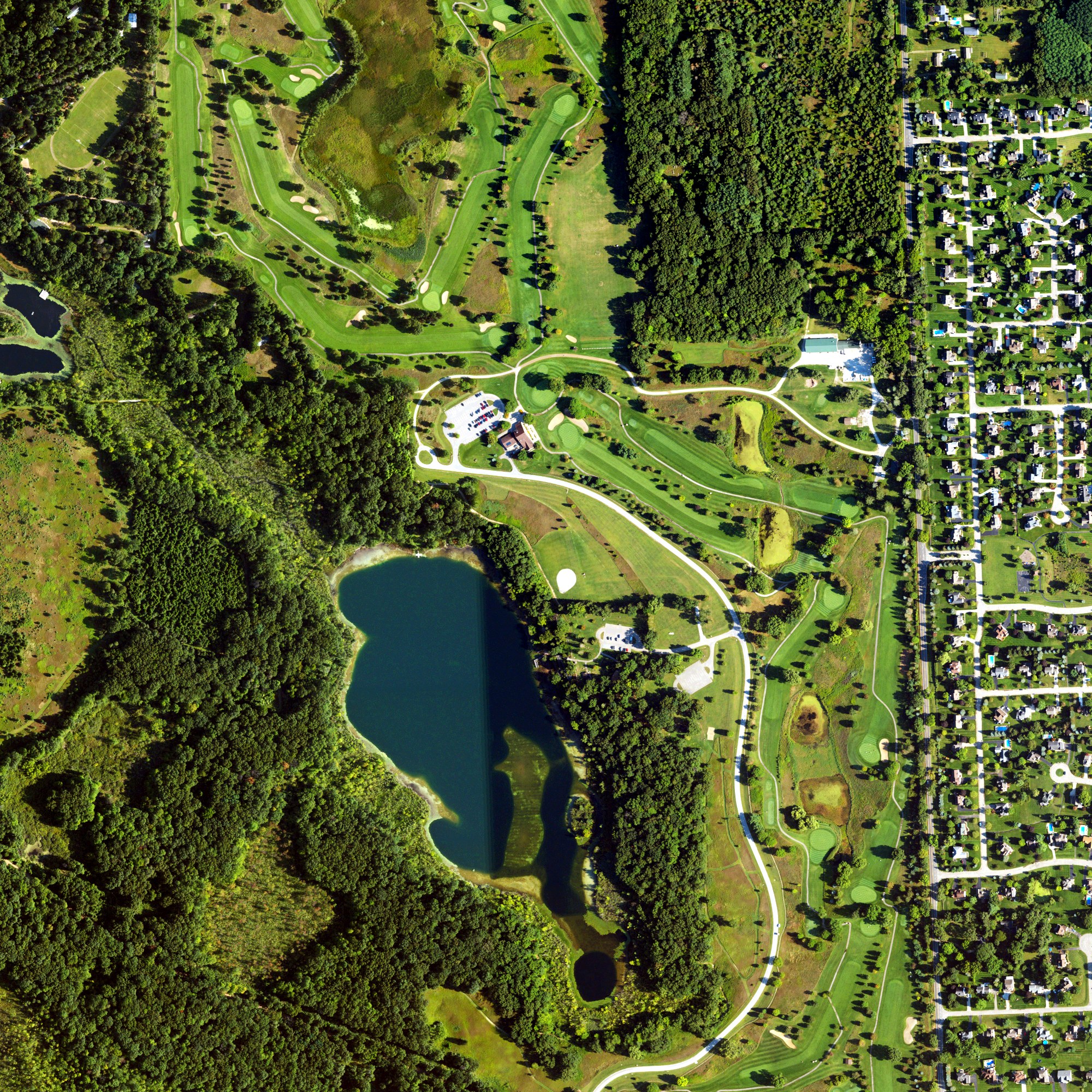 Aerial view of Huron Meadows Golf Course, MI
