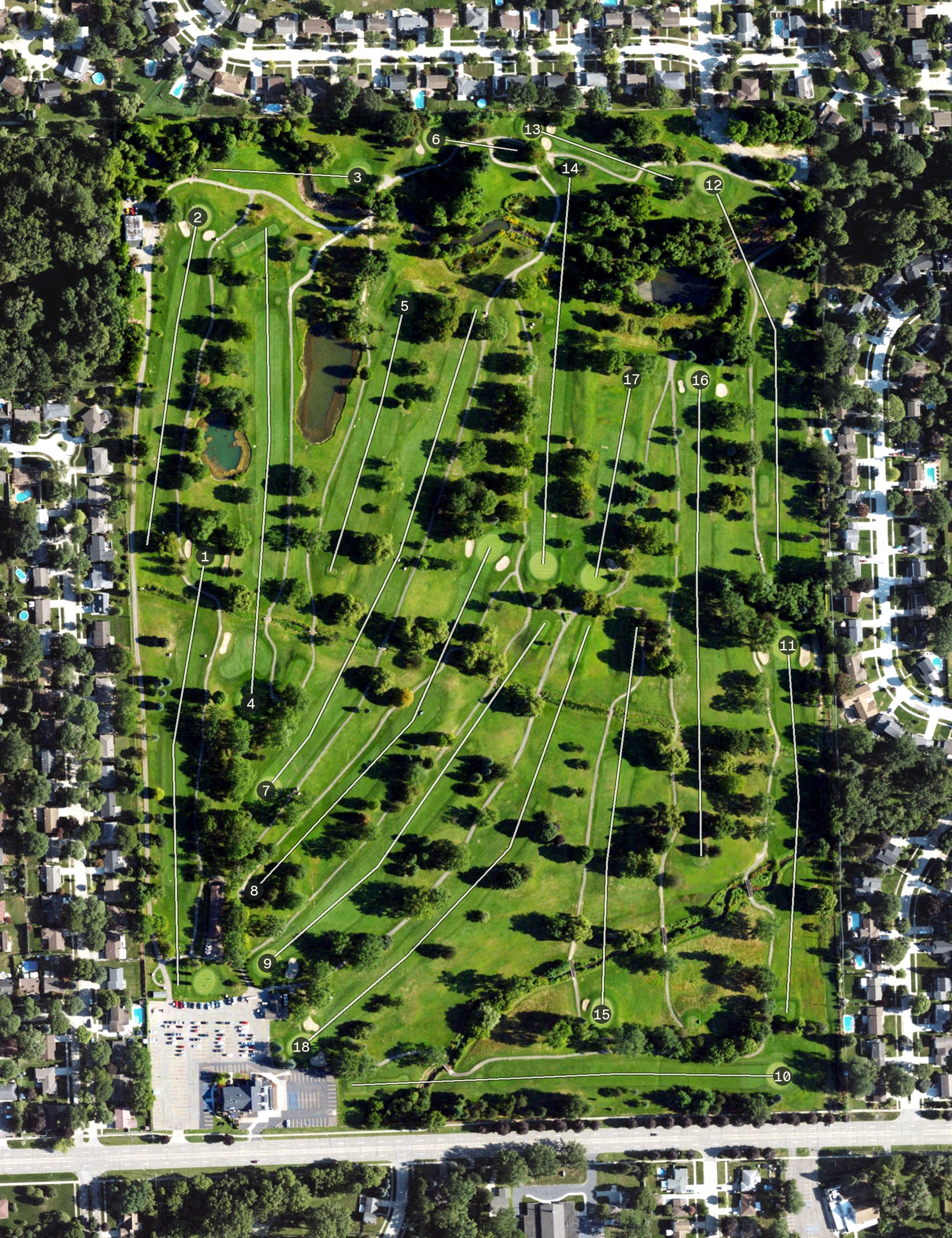 Aerial view of Idylwyld Golf Club, MI