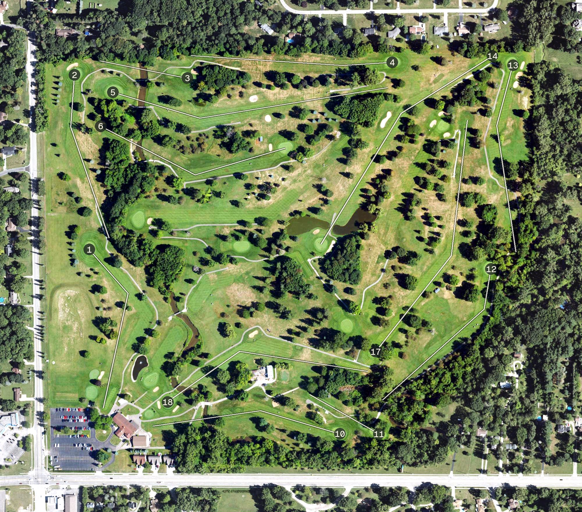 Aerial view of IMA Brookwood Golf Club, MI