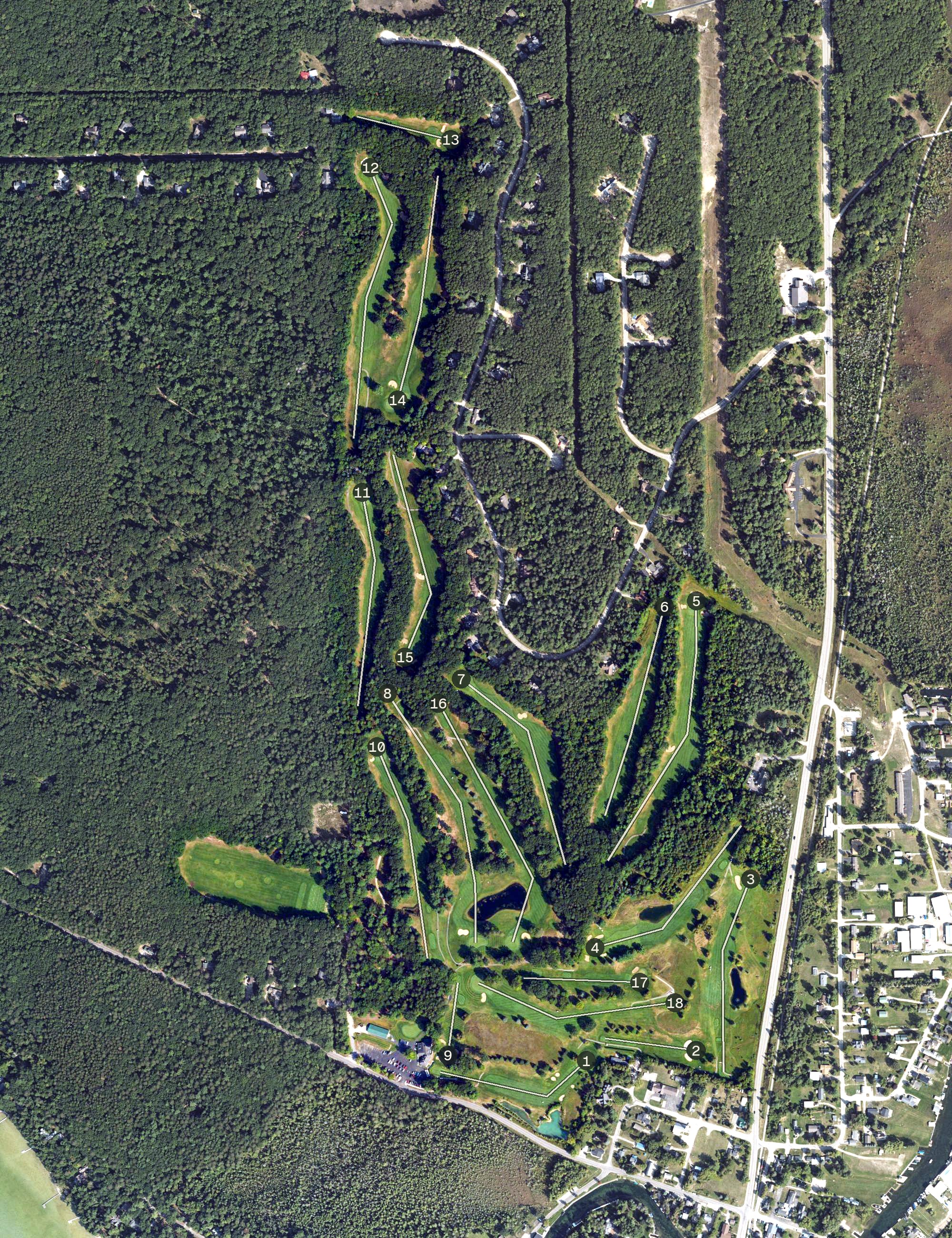 Aerial view of Indian River Golf Club, MI