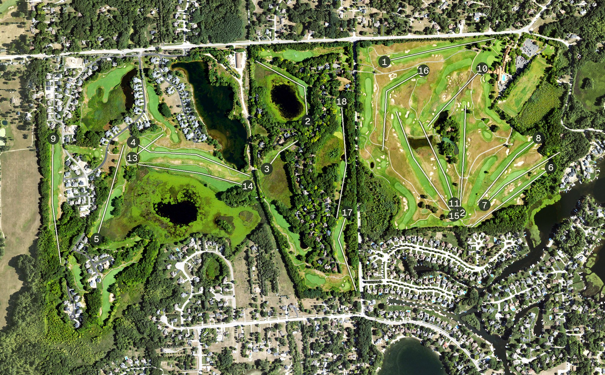 Aerial view of Indianwood Golf & Country Club, MI