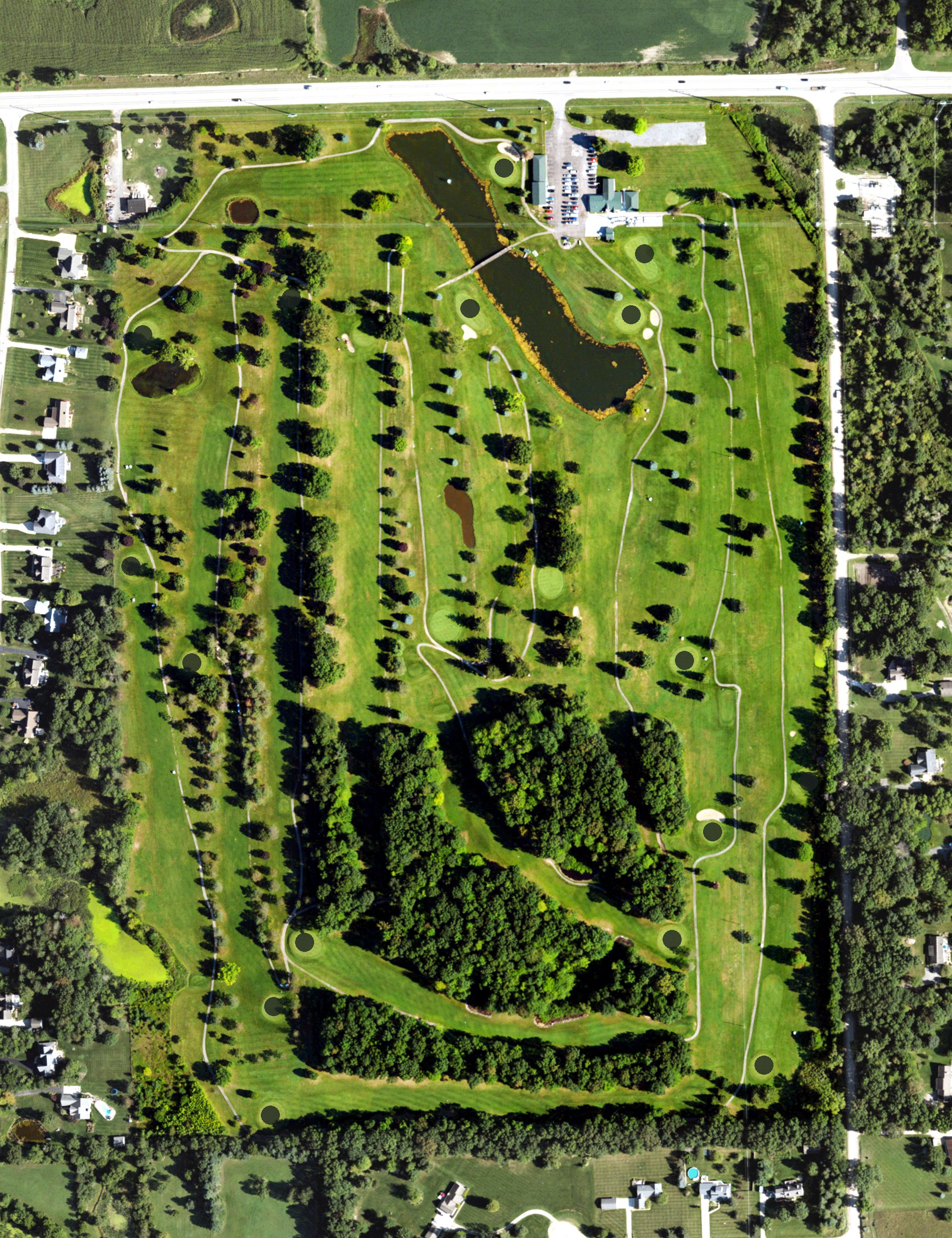 Aerial view of Ironwood Golf Club, MI