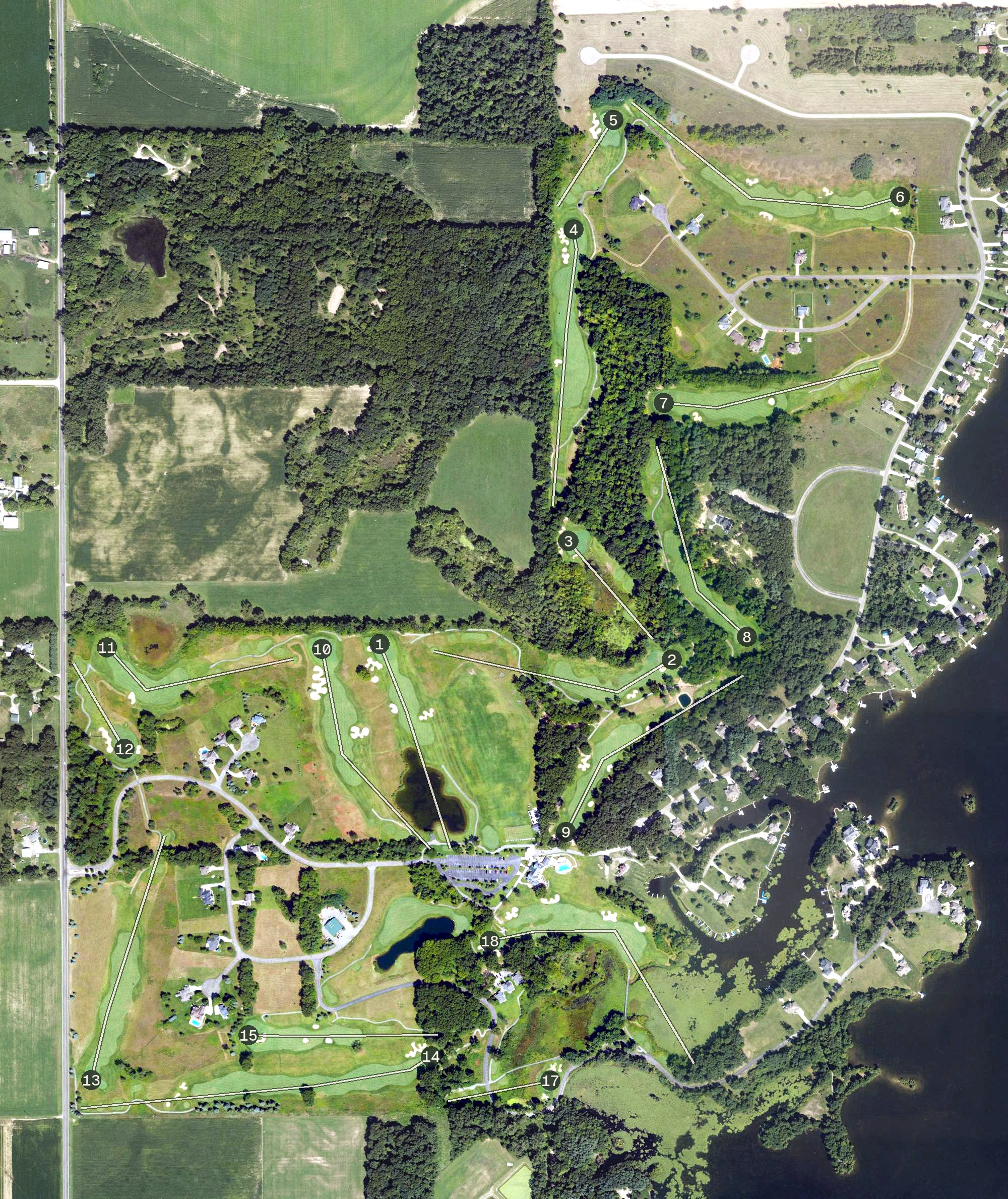 Aerial view of Island Hills Golf Club, MI