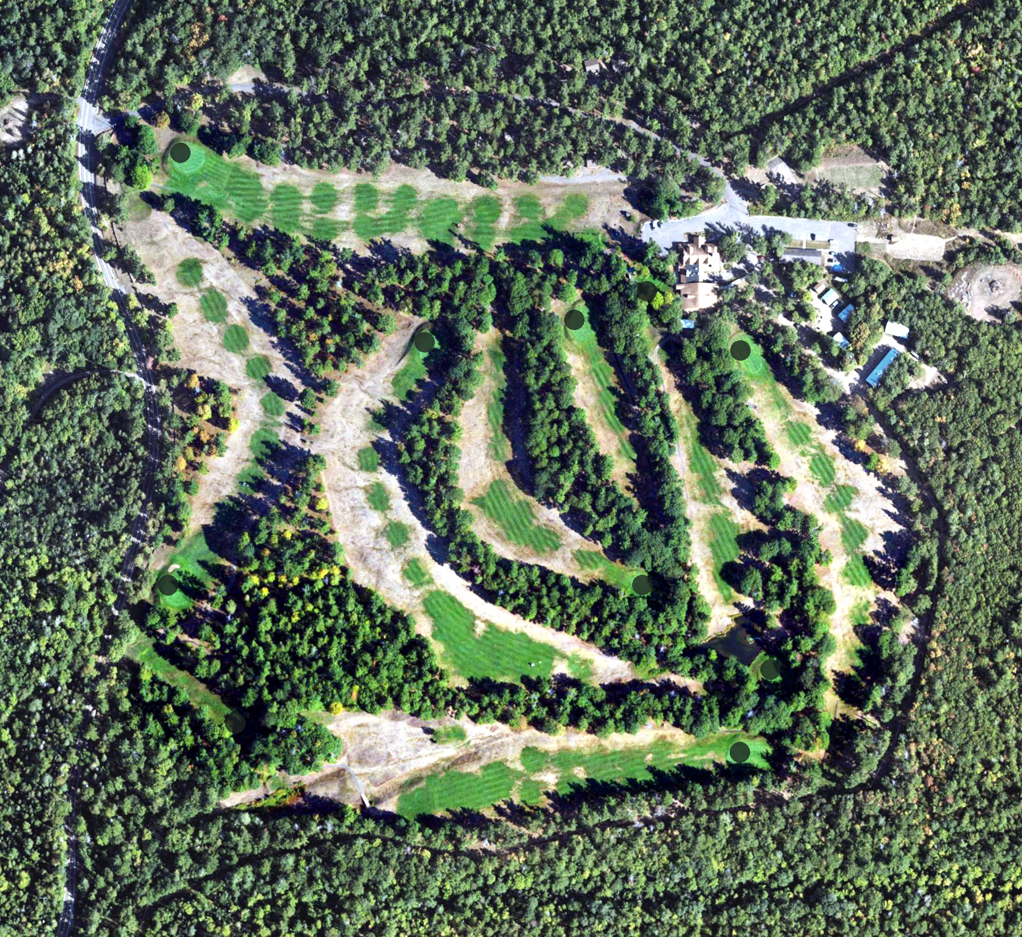 Aerial view of Keweenaw Mountain Lodge Golf Course, MI