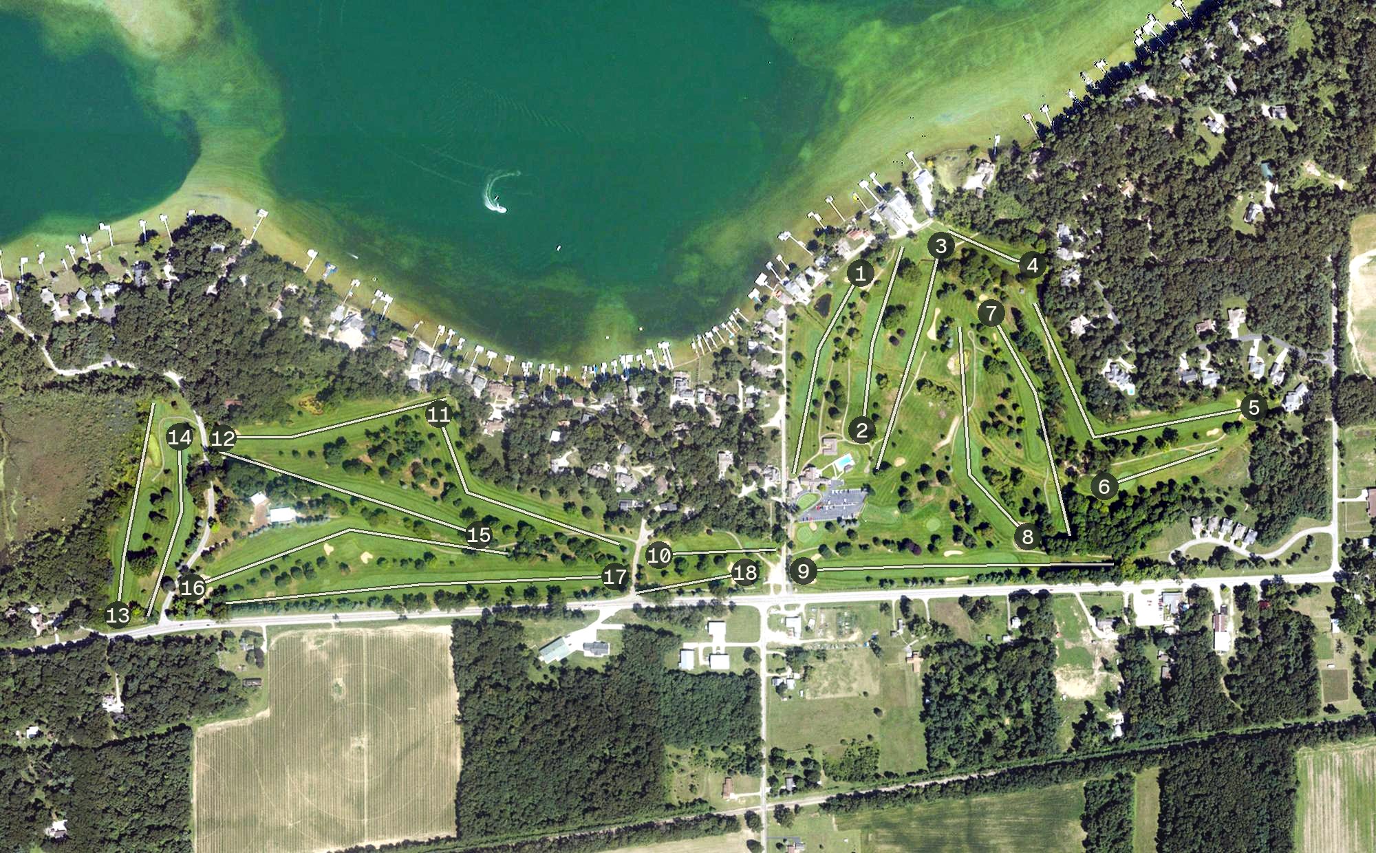 Aerial view of Klinger Lake Country Club, MI