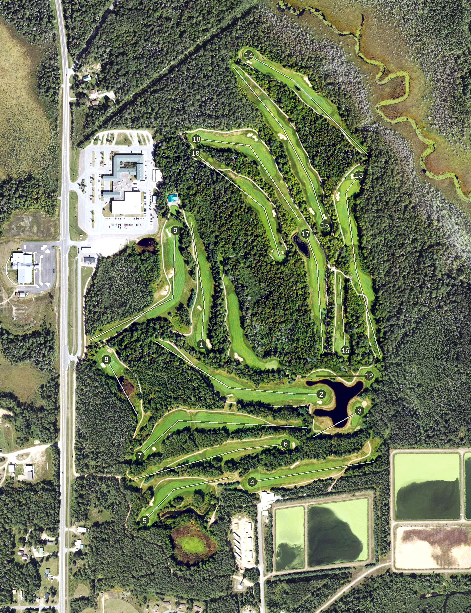 Aerial view of Lac Vieux Desert Golf Course, MI