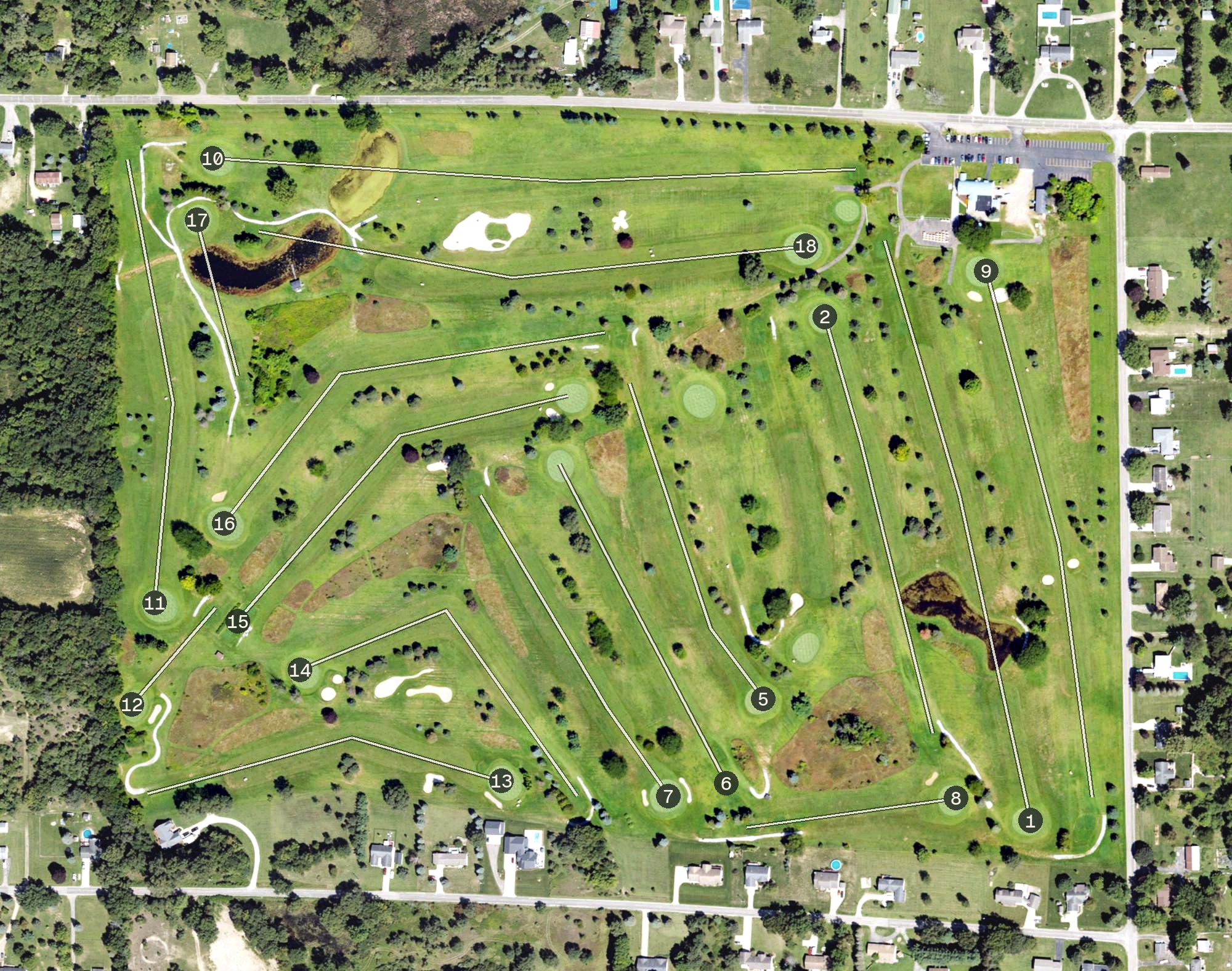 Aerial view of Lakeland Hills Golf Course, MI