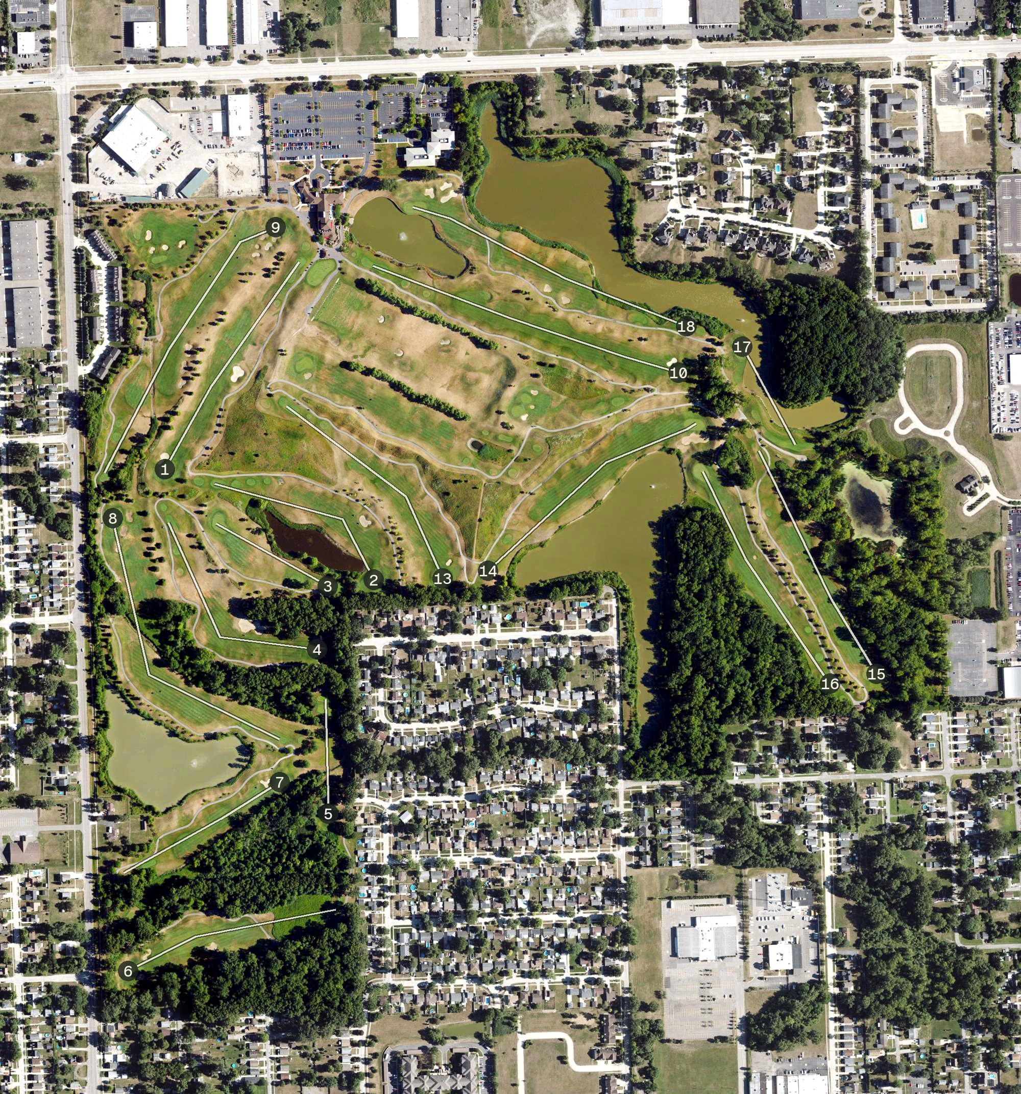 Aerial view of Lakes of Taylor Golf Club, MI