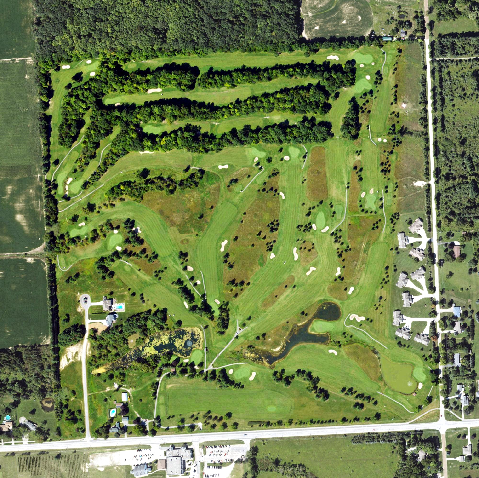 Aerial view of Lakeview Hills Golf Resort - North Course, MI