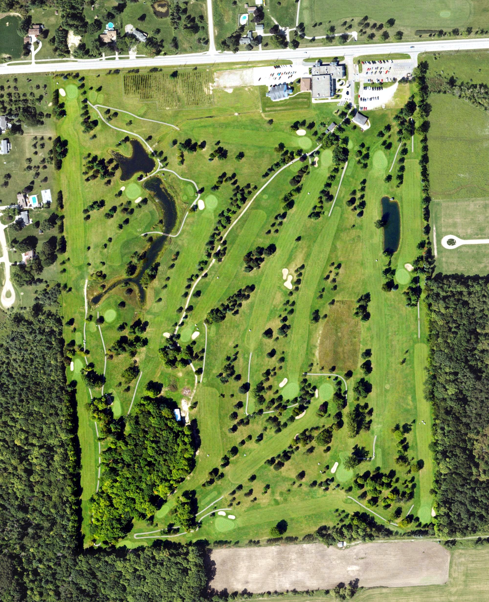 Aerial view of Lakeview Hills Golf Resort - South Course, MI
