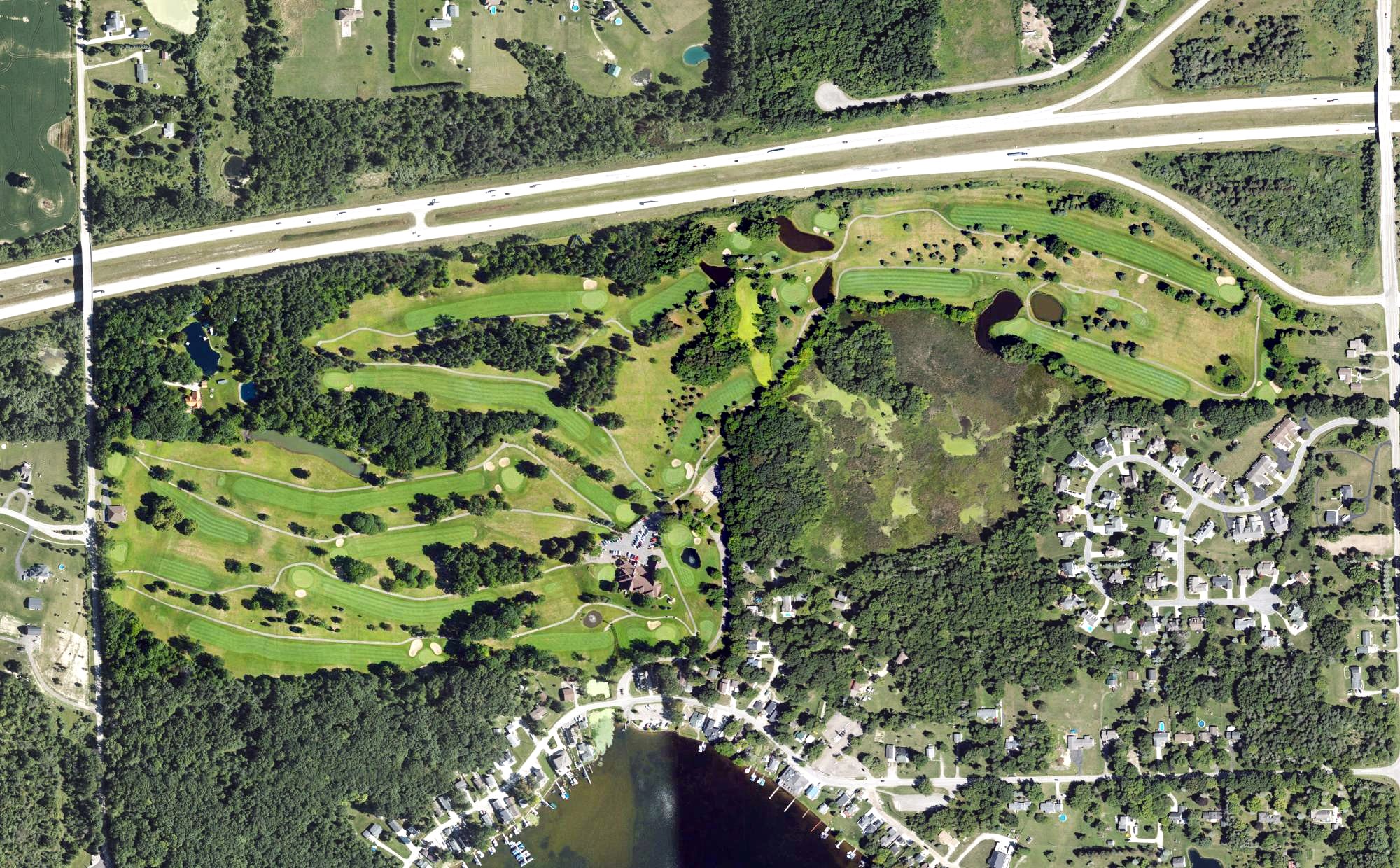 Aerial view of Lapeer Country Club, MI
