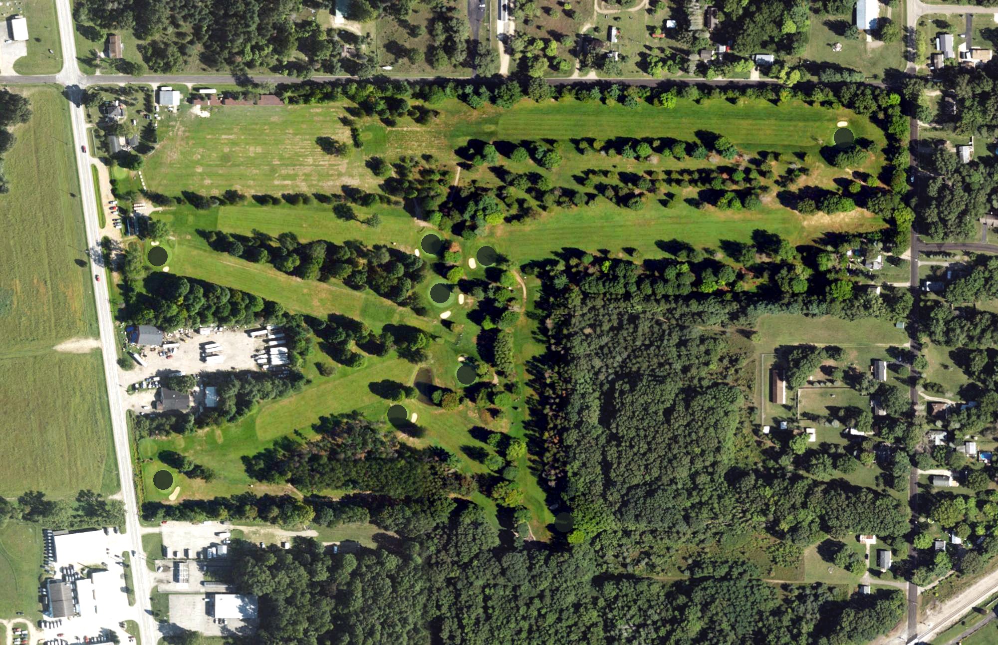Aerial view of Lawton Golf Club, MI