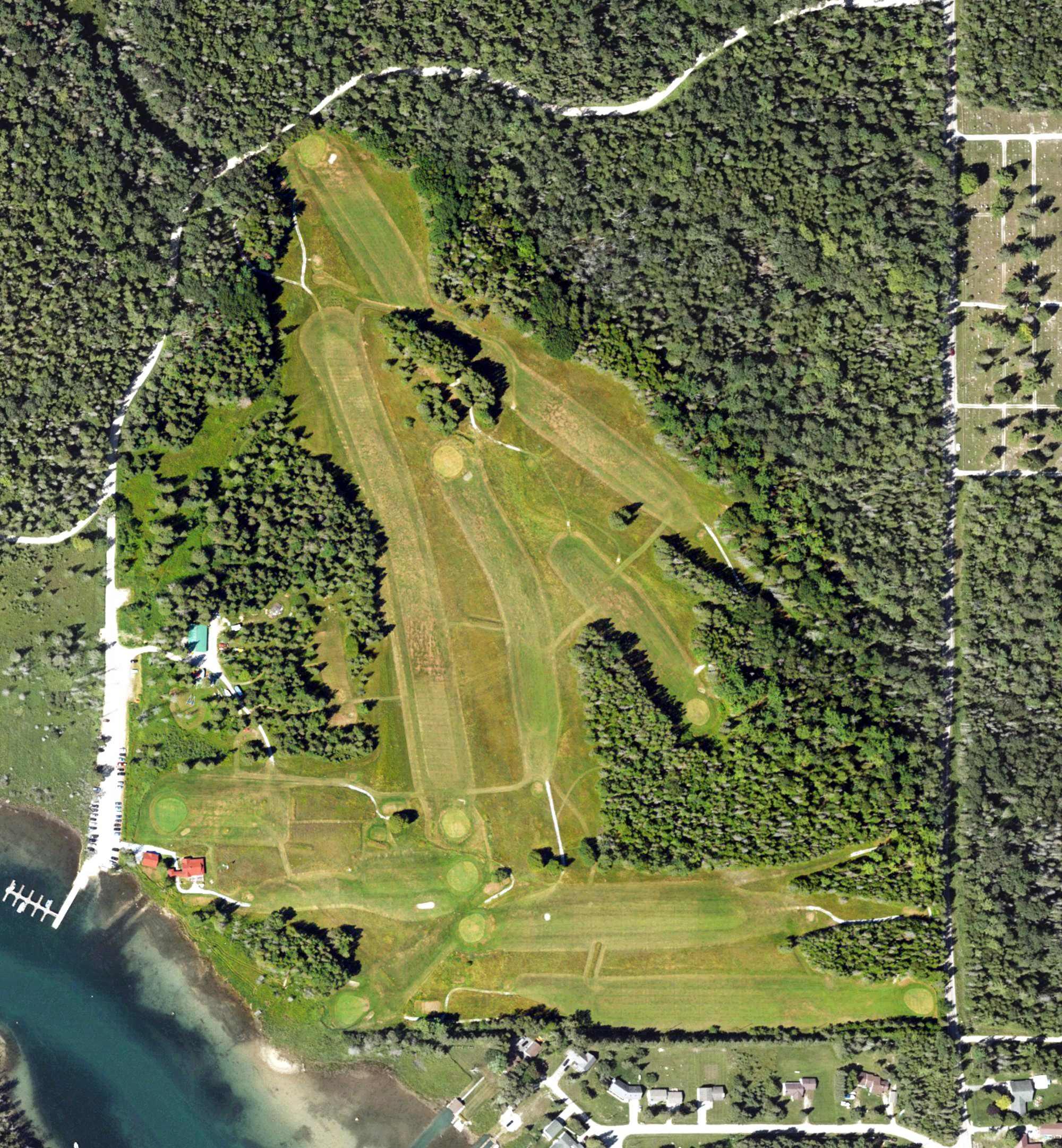 Aerial view of Les Cheneaux Golf Course, MI