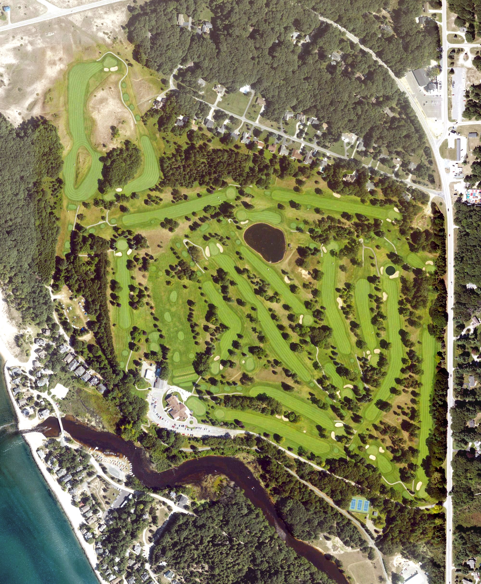 Aerial view of Lincoln Hills Golf Club, MI