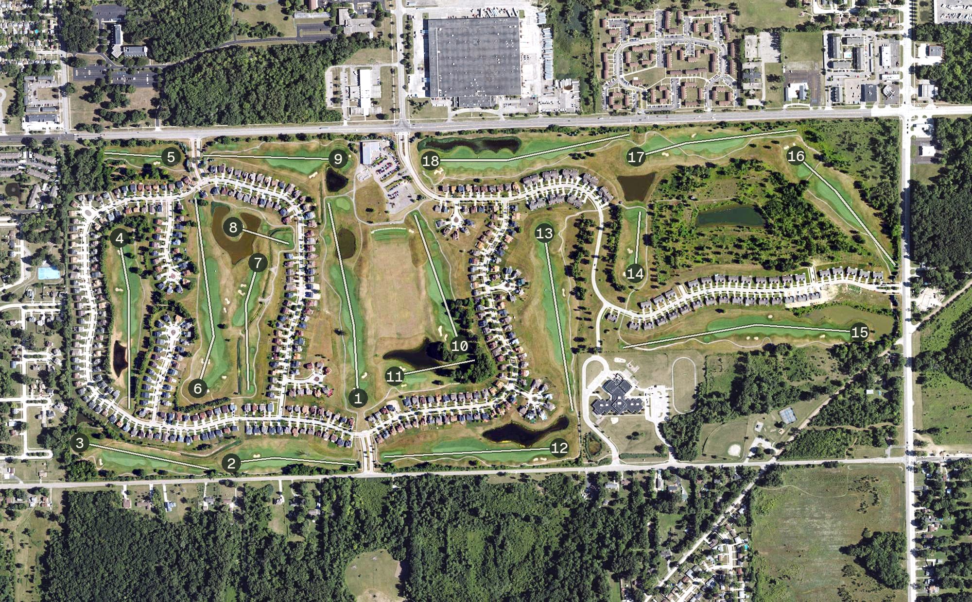 Aerial view of Links at Gateway, MI