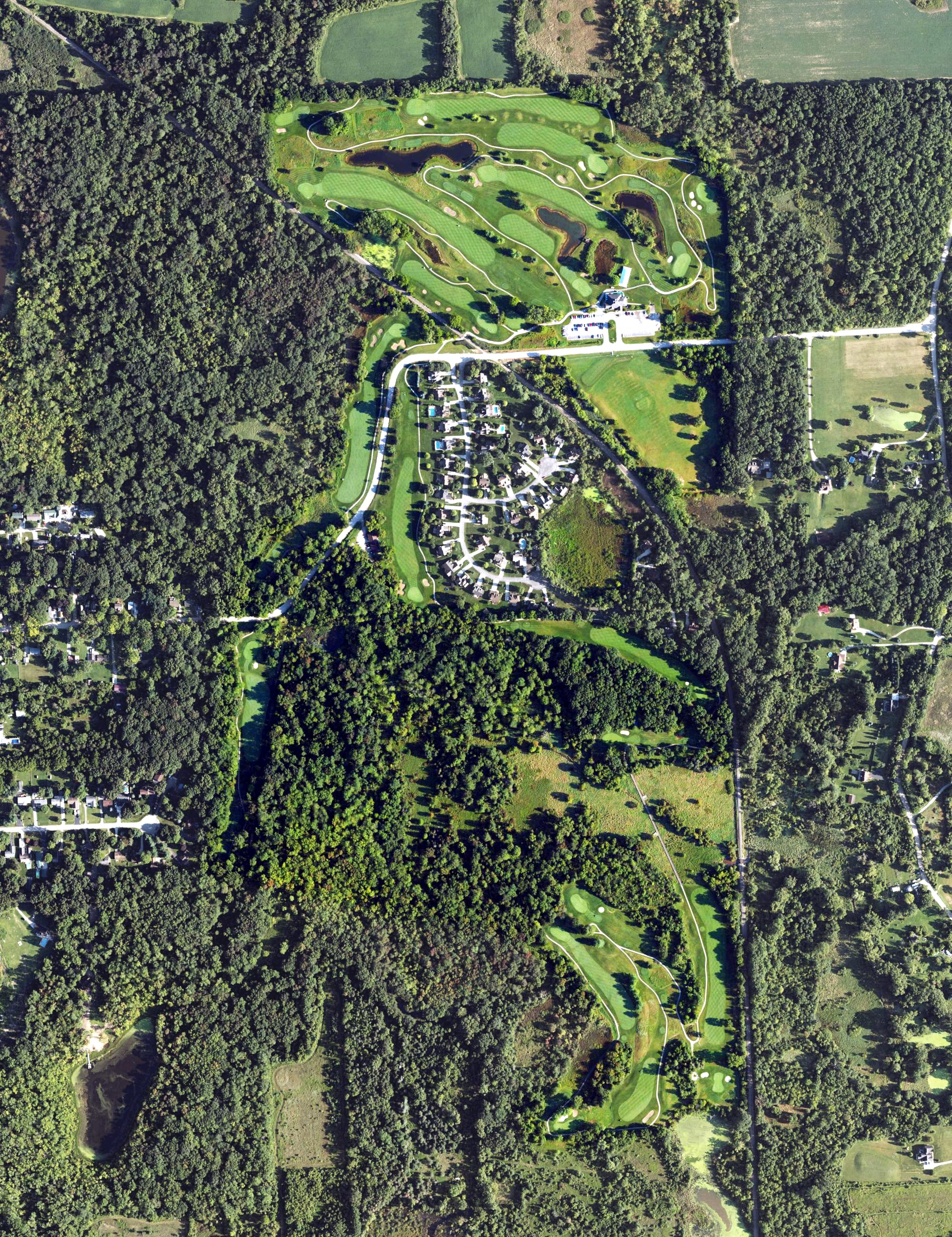 Aerial view of Links at Whitmore Lake Golf Course, MI
