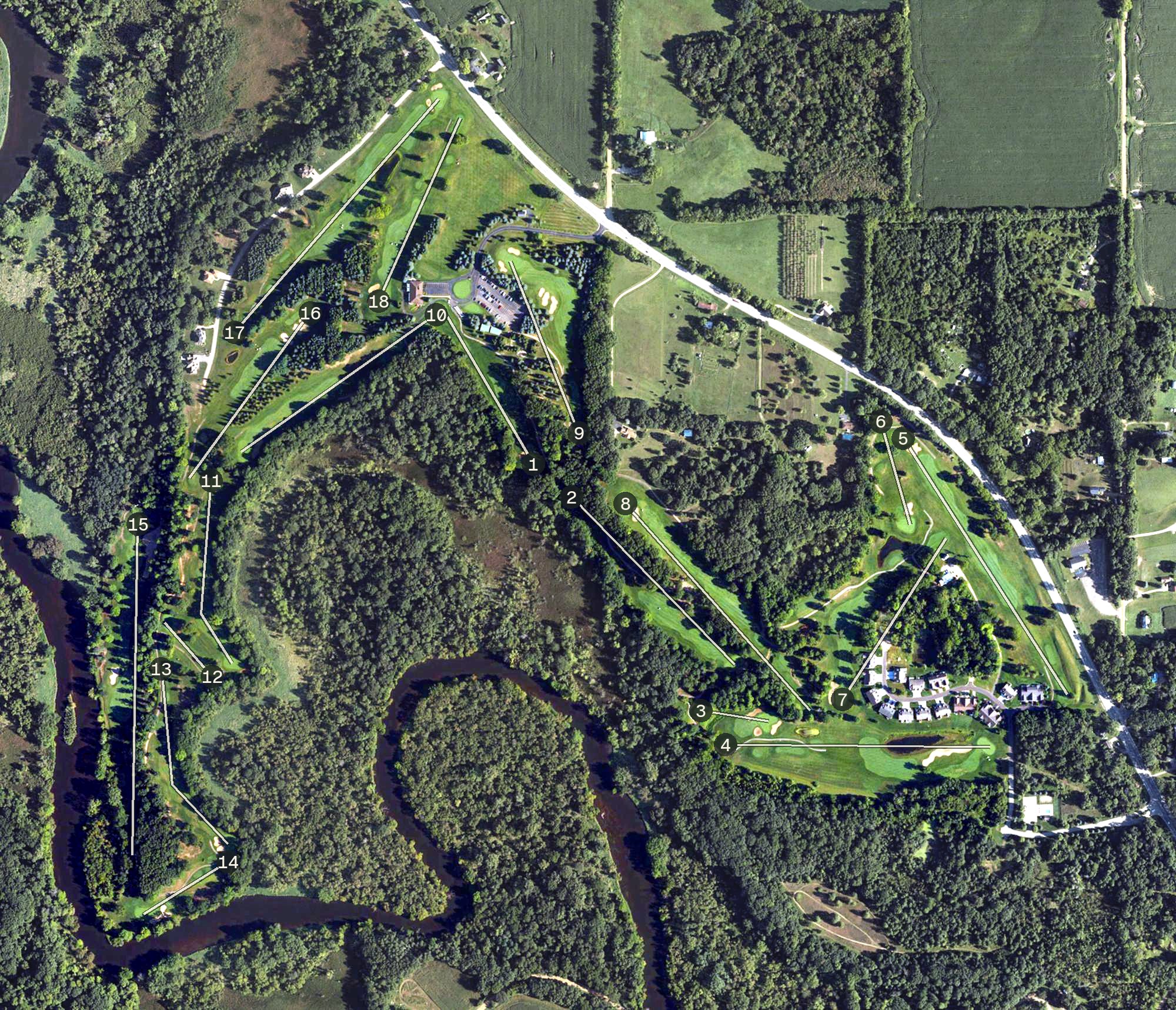 Aerial view of LYNX Golf Course & Grill, MI