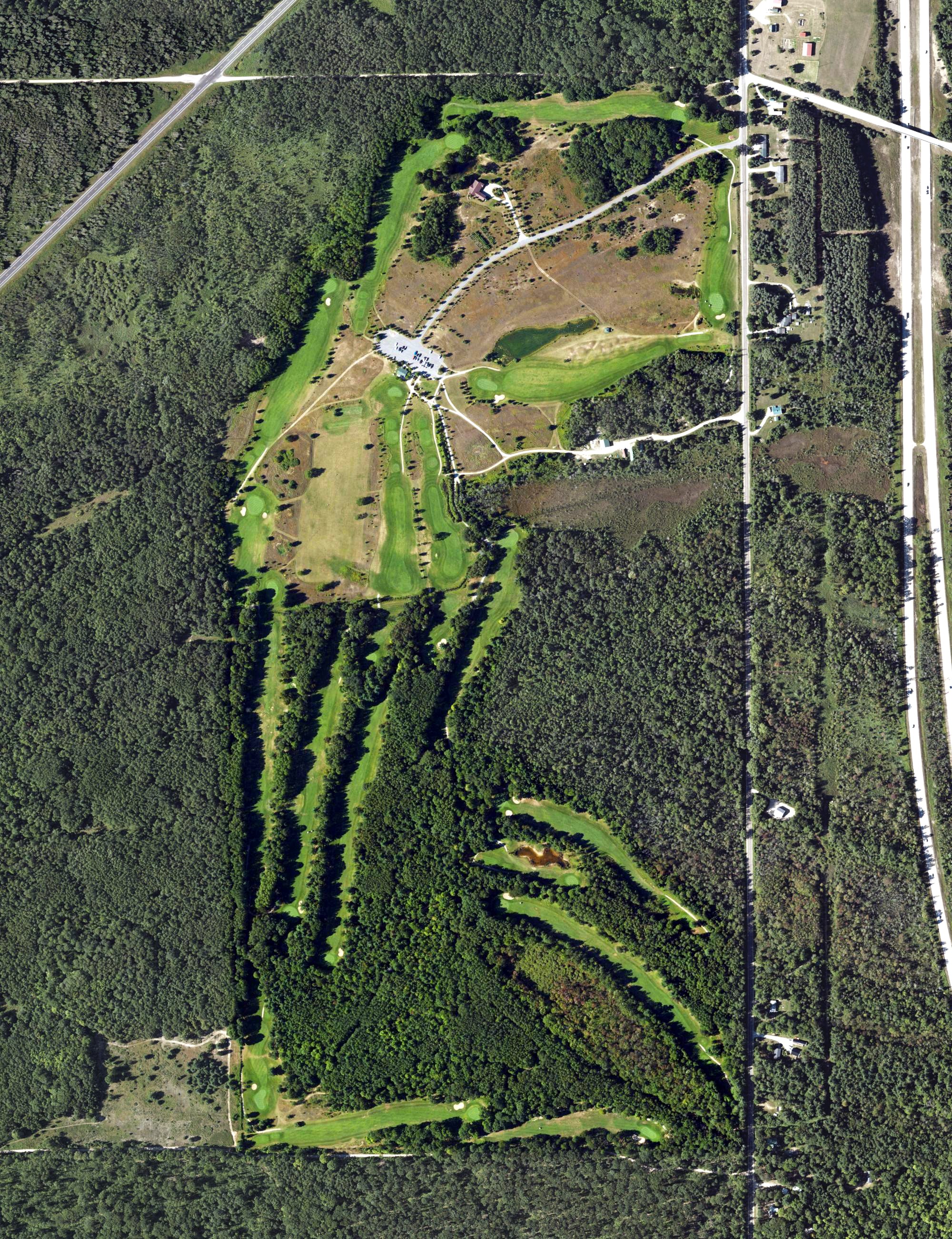 Aerial view of Mackinaw Club, MI