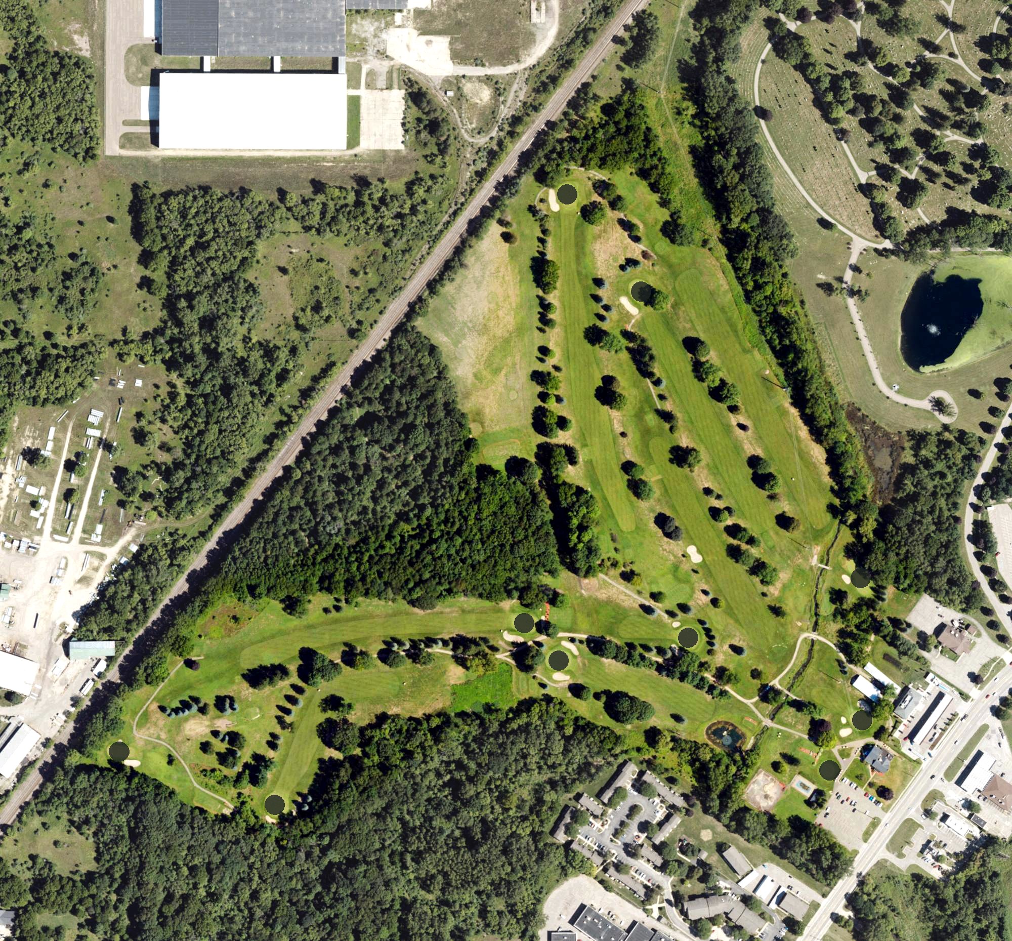 Aerial view of Maple Brook Golf Course, MI