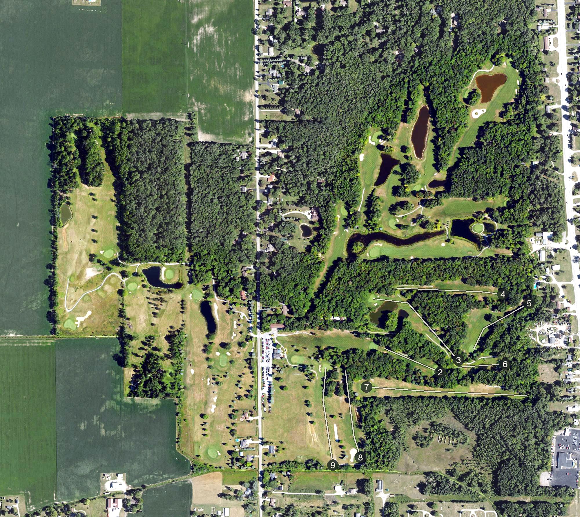 Aerial view of Maple Leaf Golf Course, MI