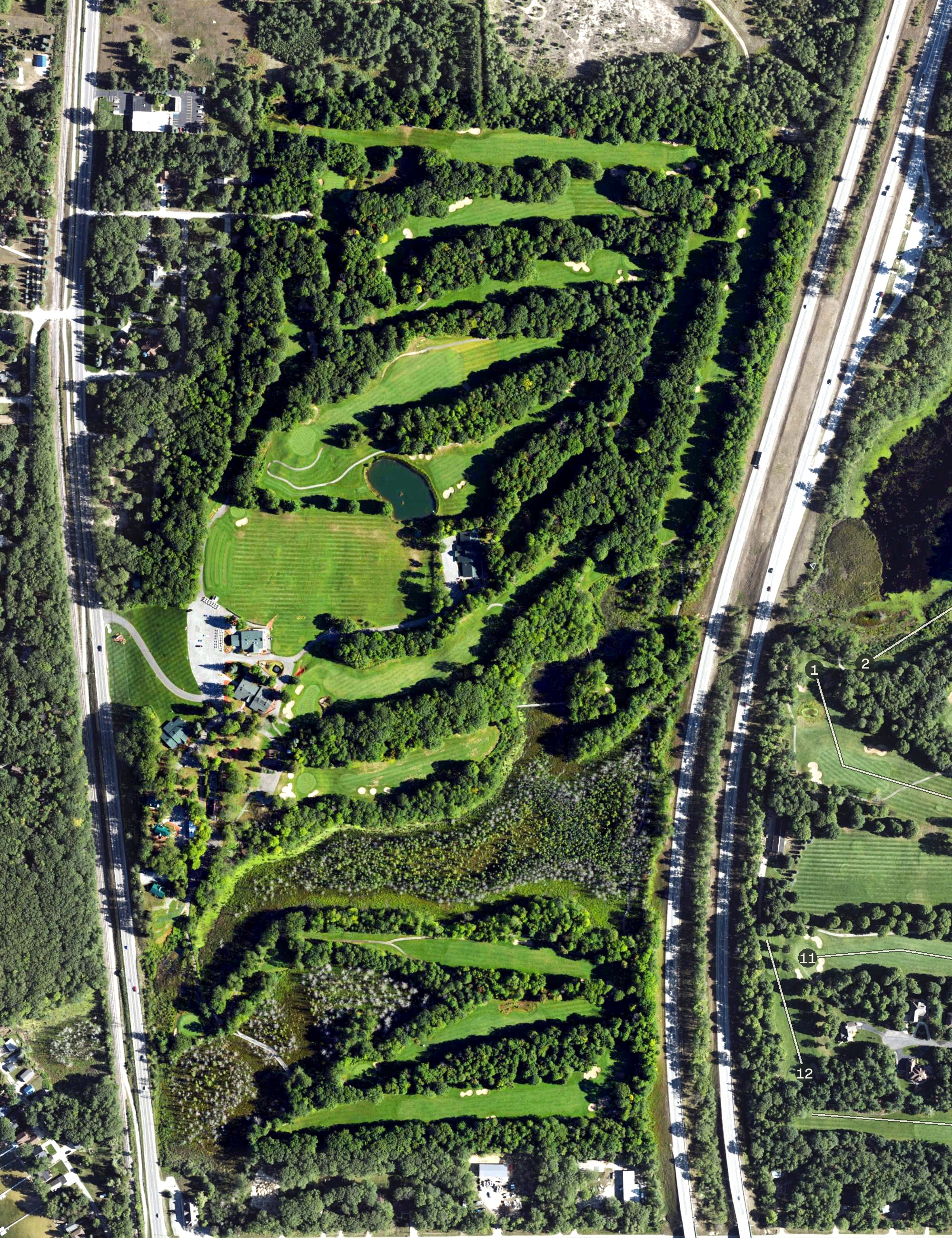 Aerial view of Marsh Ridge Golf Course and Resort, MI
