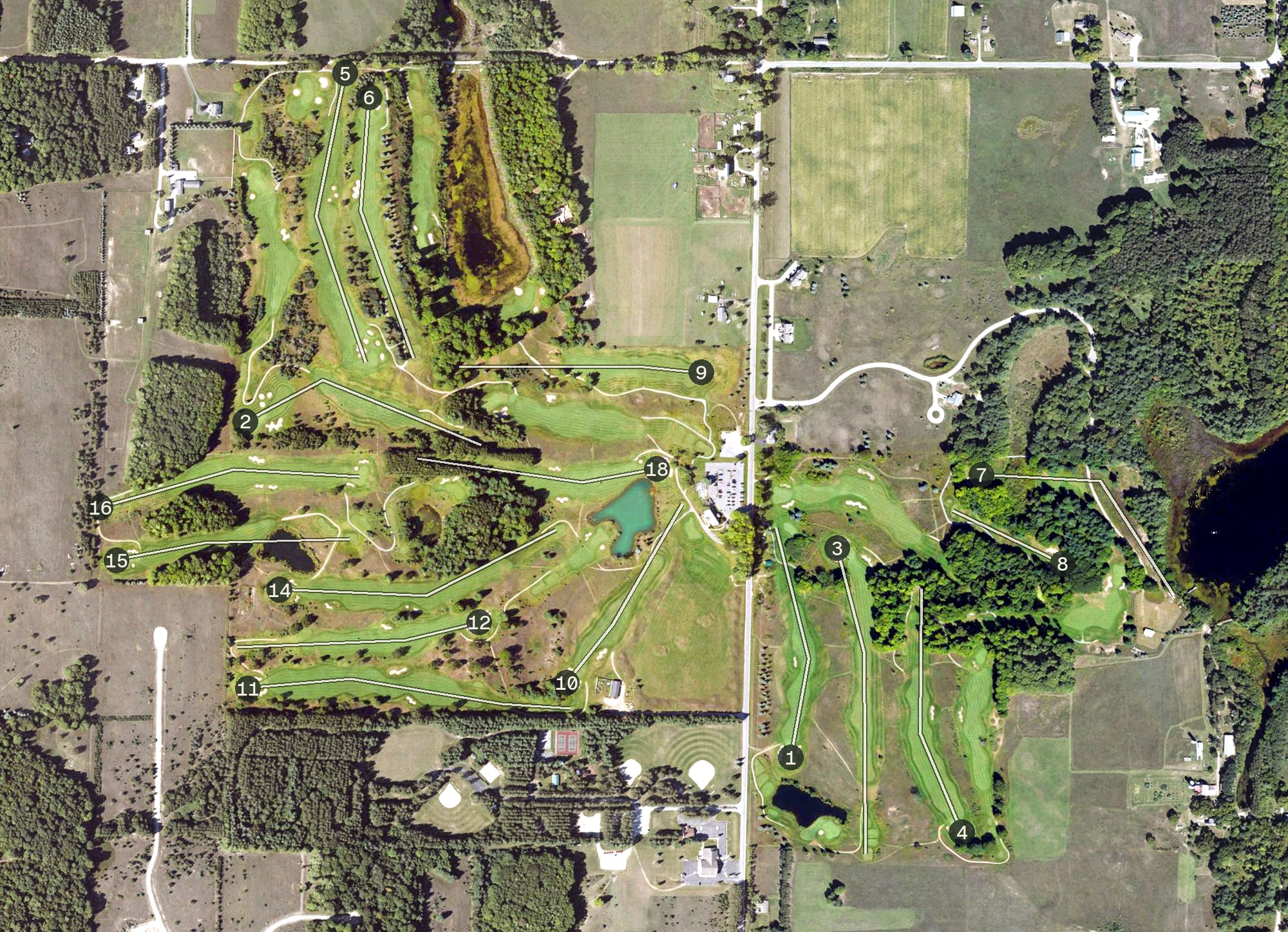 Aerial view of Mistwood Golf Course, MI