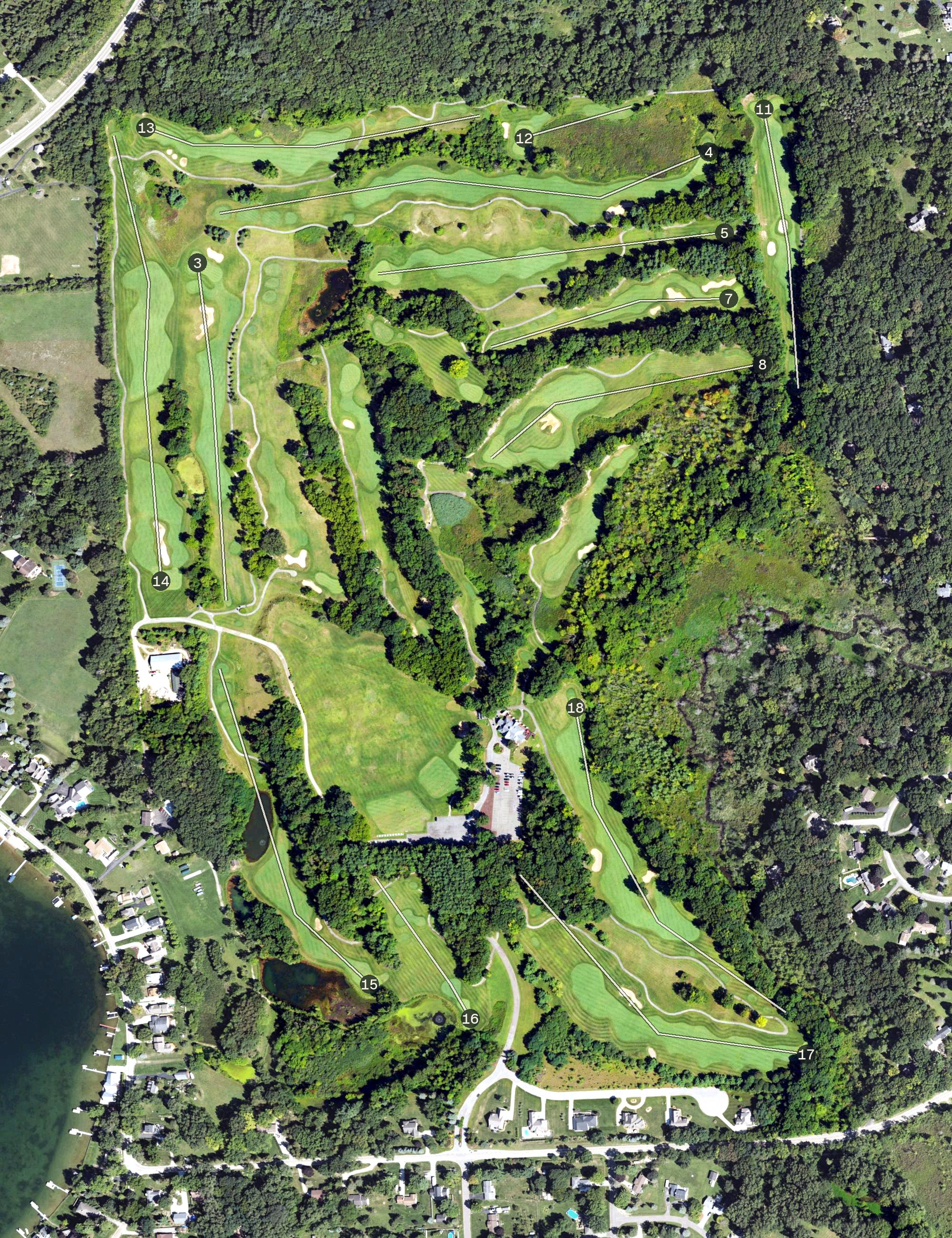 Aerial view of Moose Ridge Golf Course, MI
