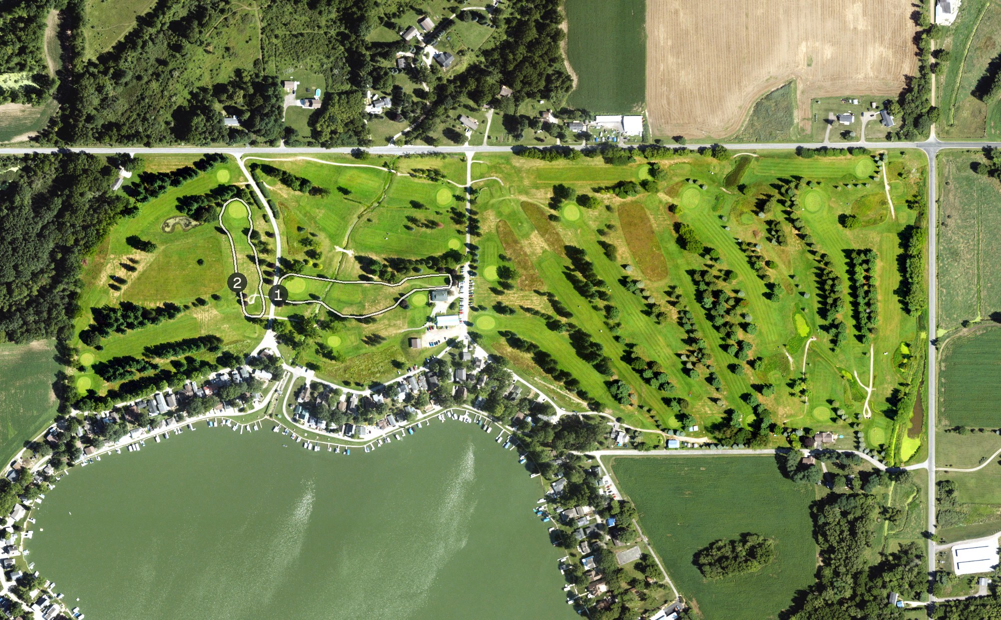 Aerial view of Morrison Lake Golf Club, MI