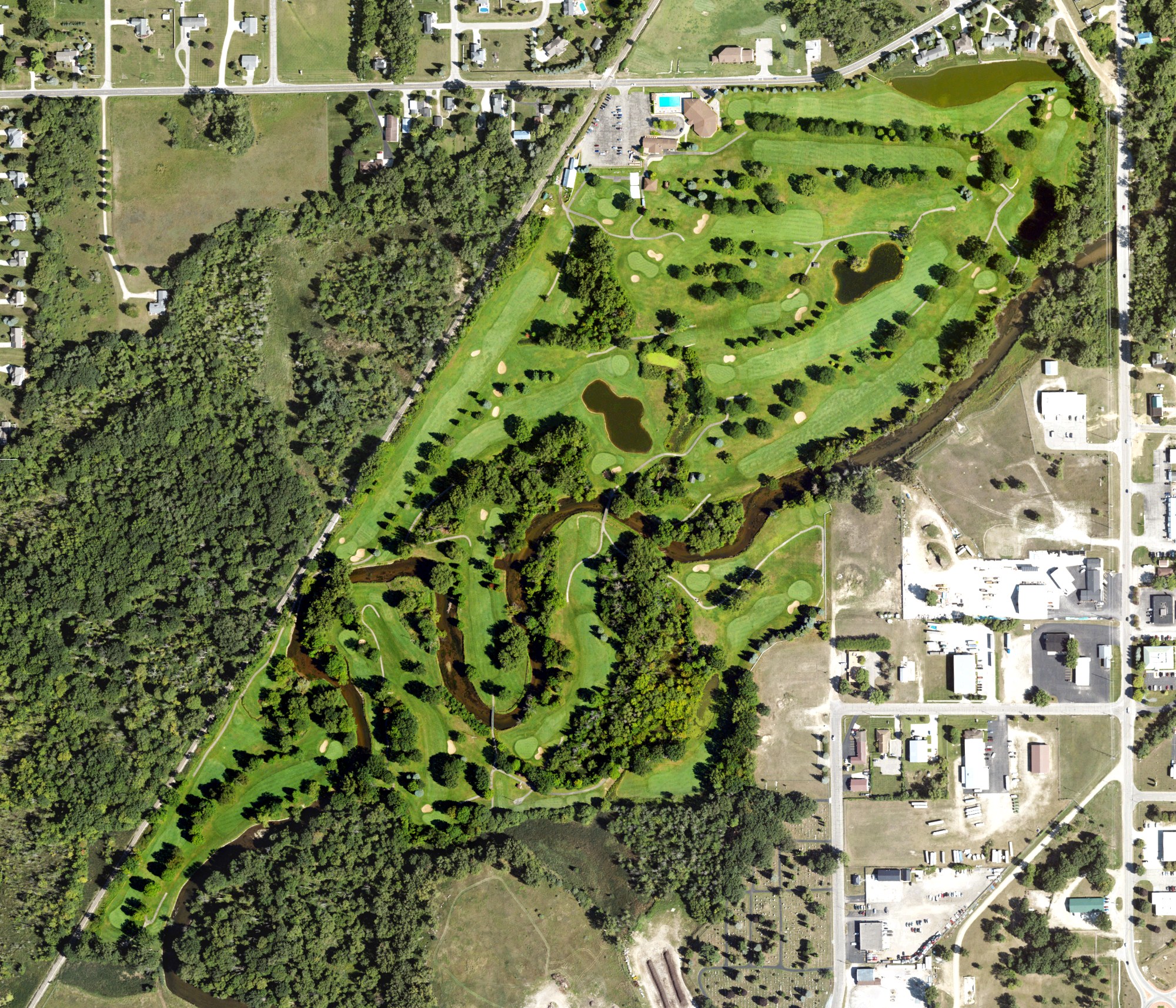 Aerial view of Mount Pleasant Country Club, MI