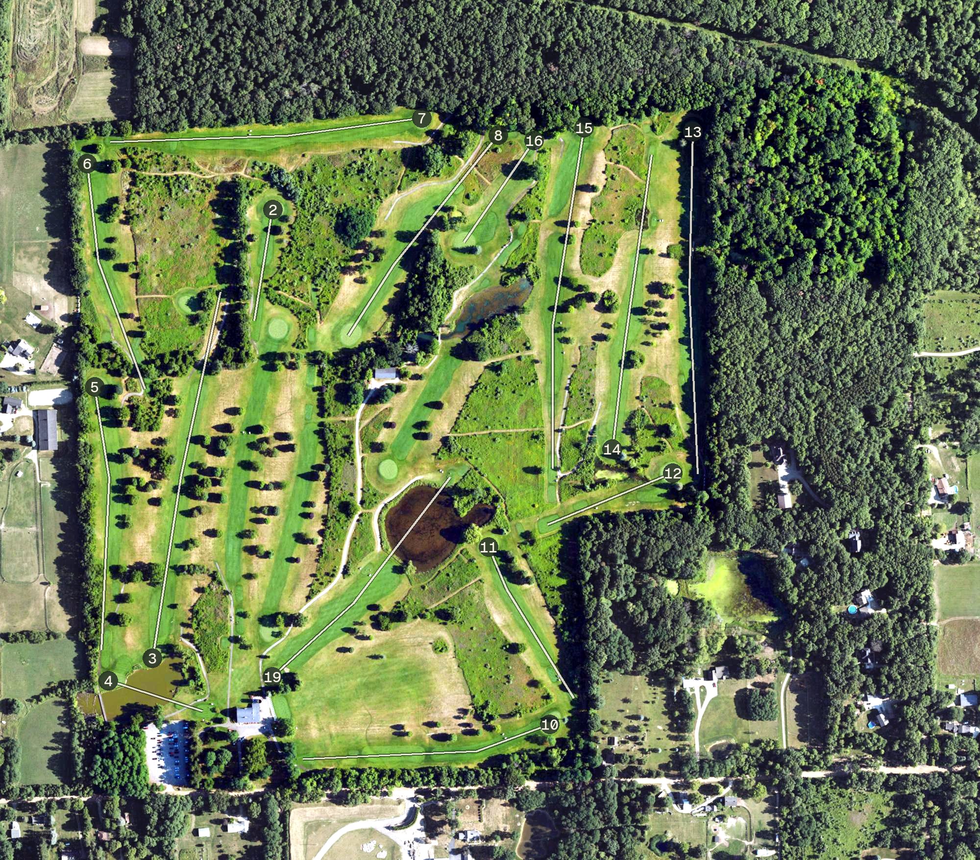 Aerial view of Mulberry Hills Golf Course, MI