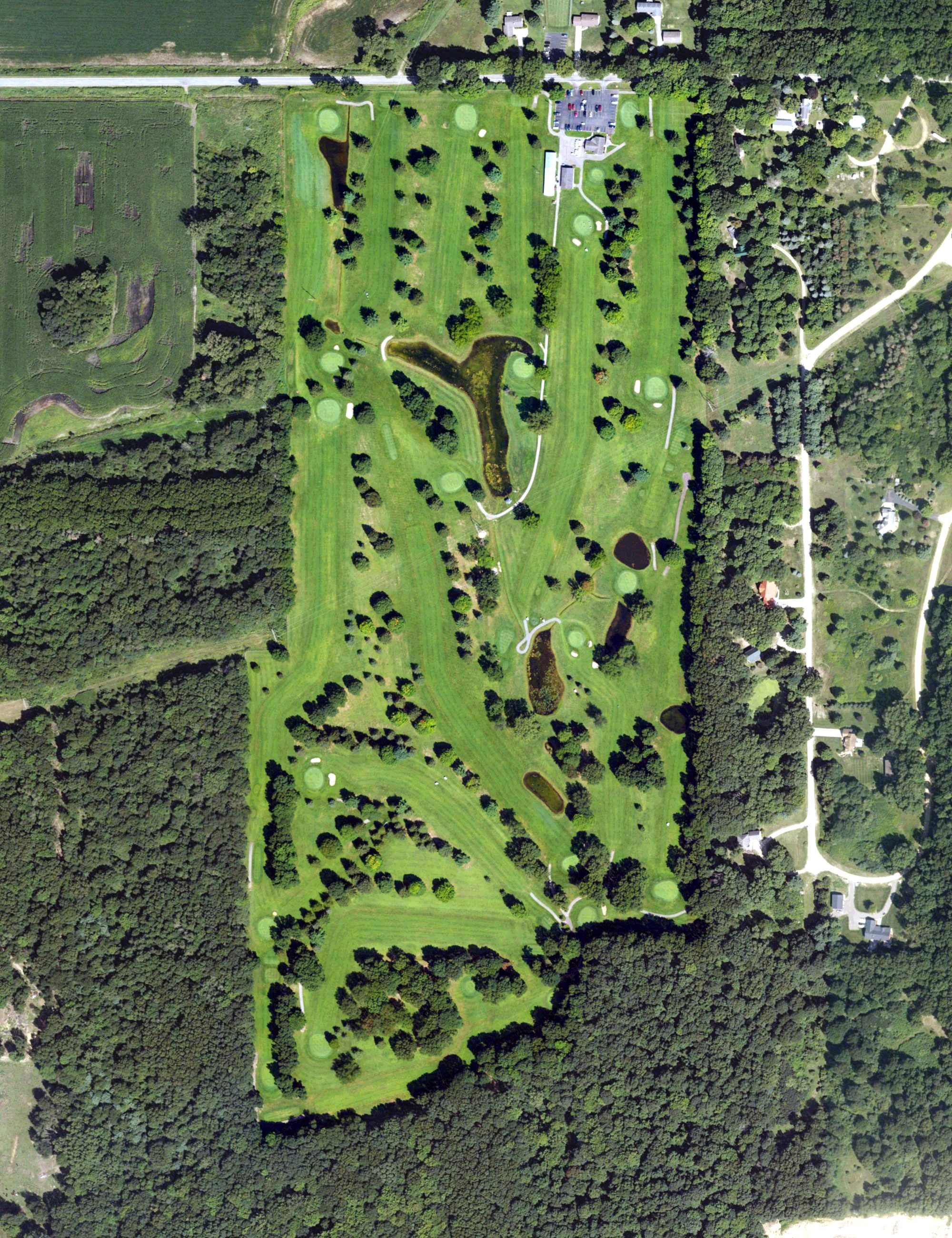 Aerial view of Mullenhurst Golf Course, MI