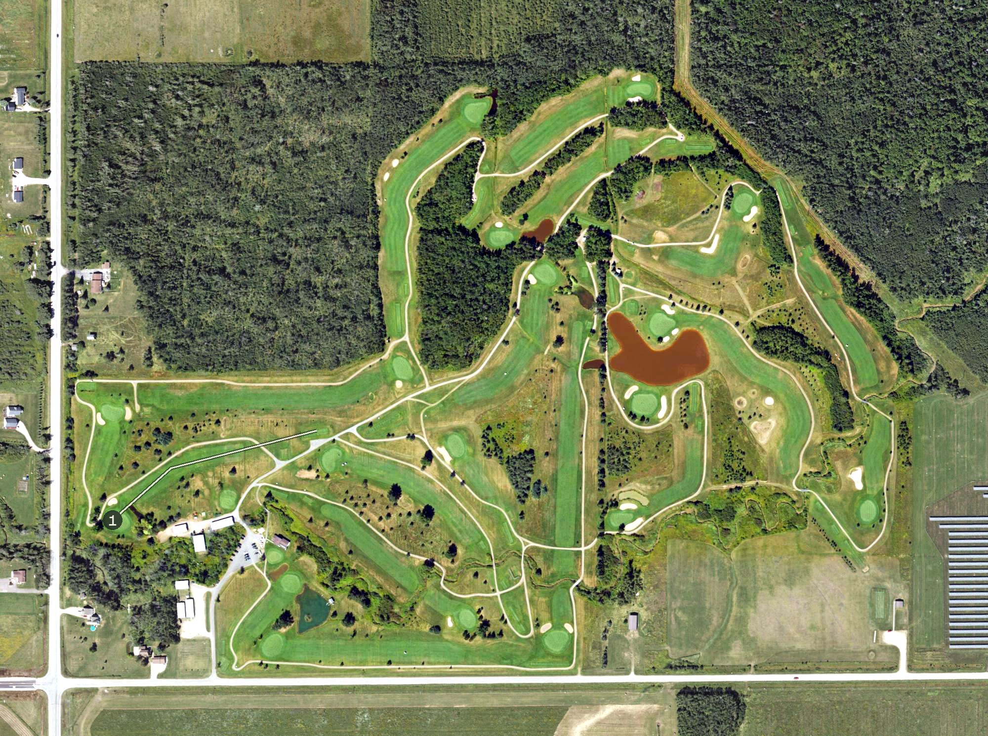 Aerial view of Munoscong Golf Club, MI