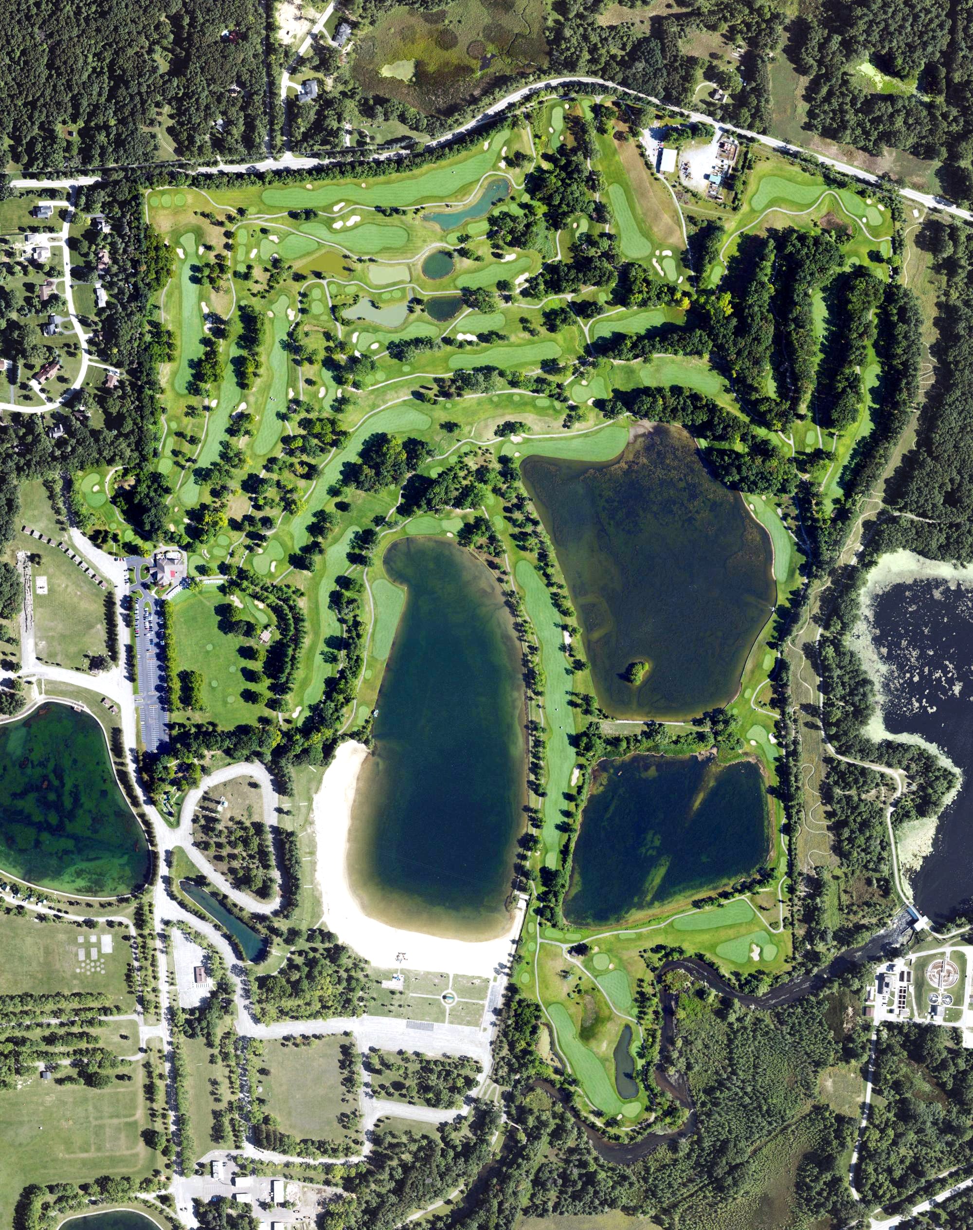 Aerial view of Mystic Creek Golf Club, MI