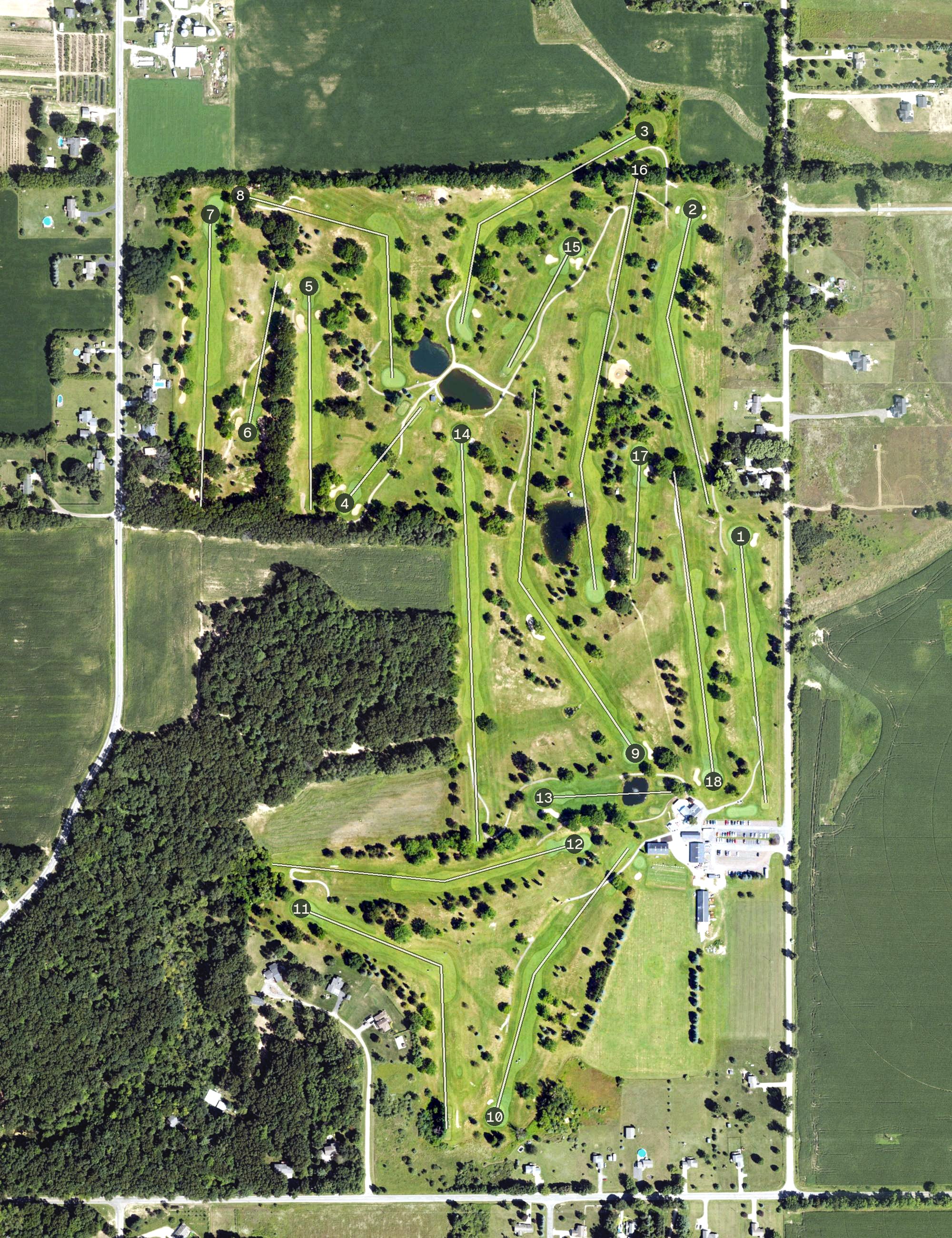 Aerial view of North Kent Golf Course, MI