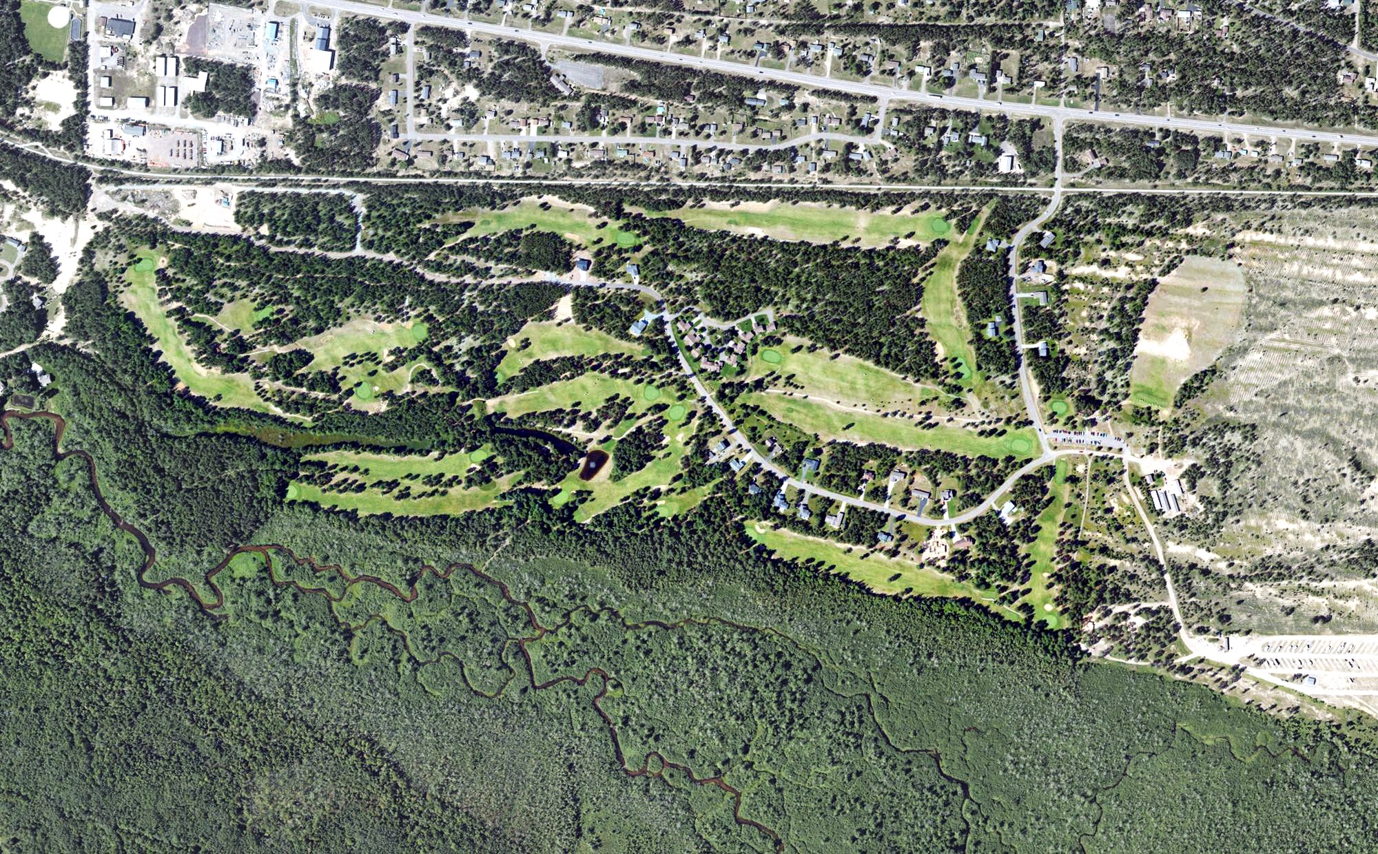 Aerial view of Northern Michigan University Golf Course, MI