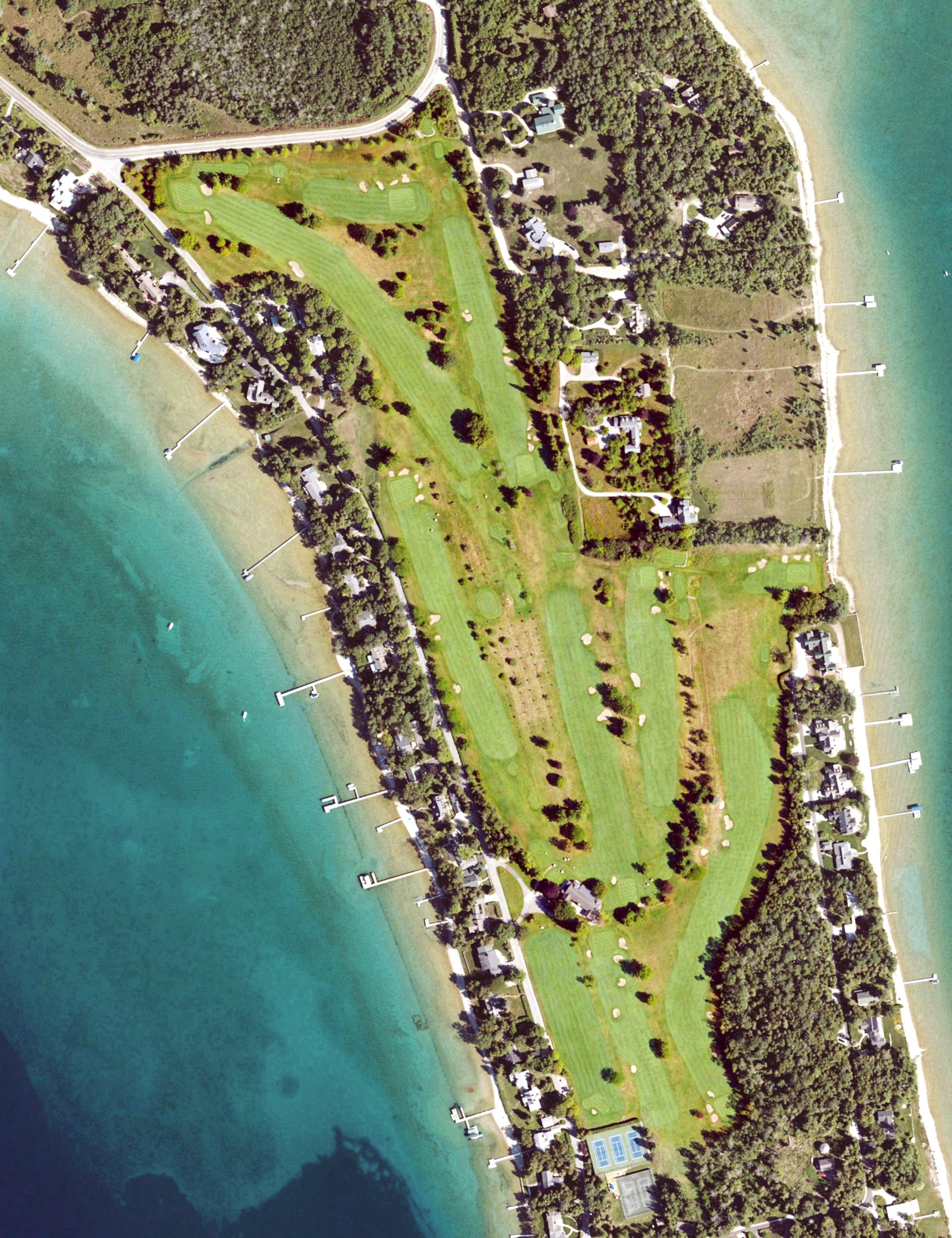 Aerial view of Northport Point Golf Club, MI