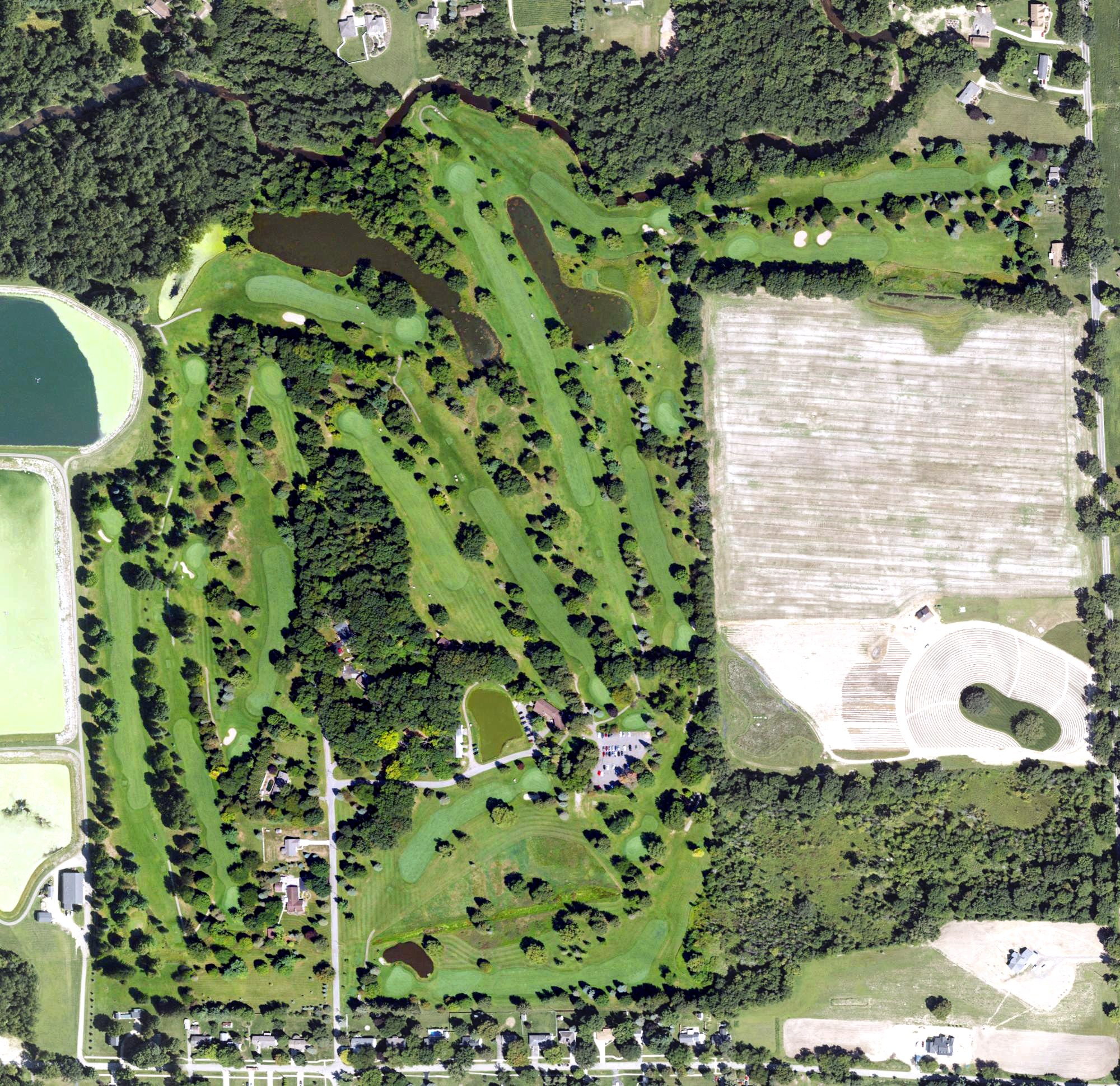Aerial view of Oak Lane Golf Club, MI