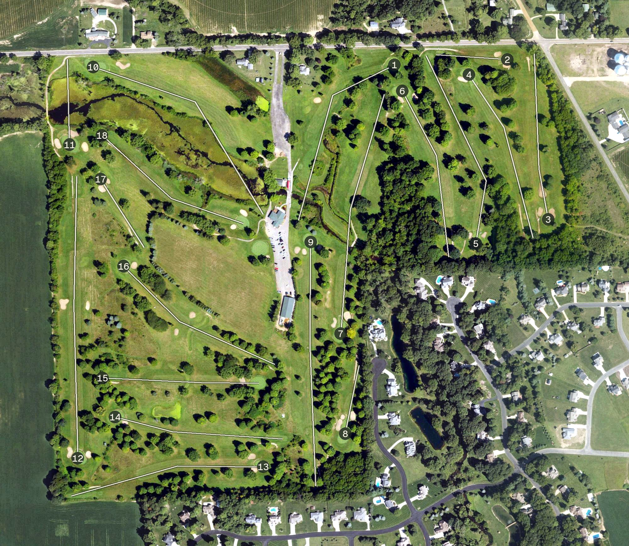 Aerial view of Olde Mill Golf Club, MI