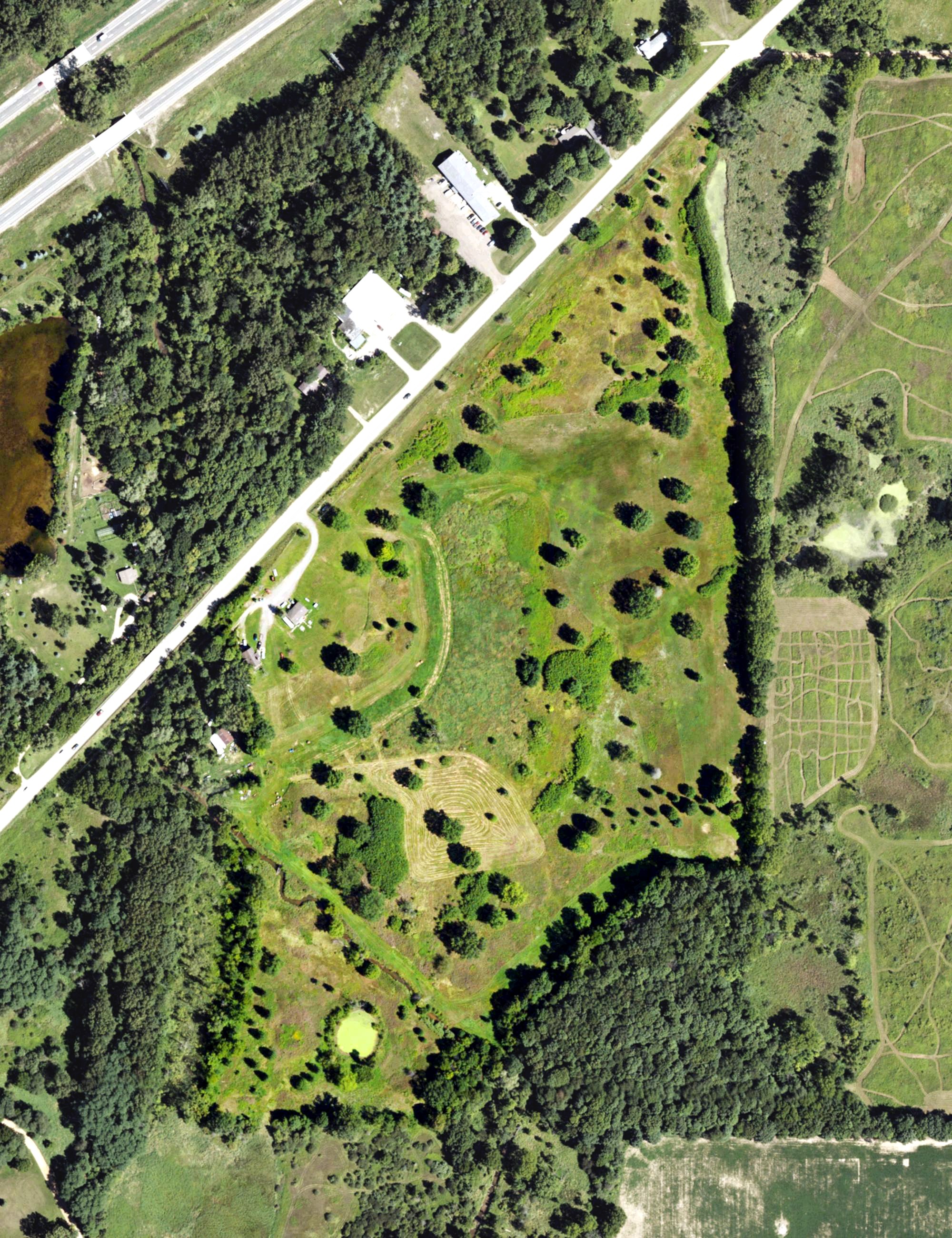 Aerial view of Olivet Country Club, MI
