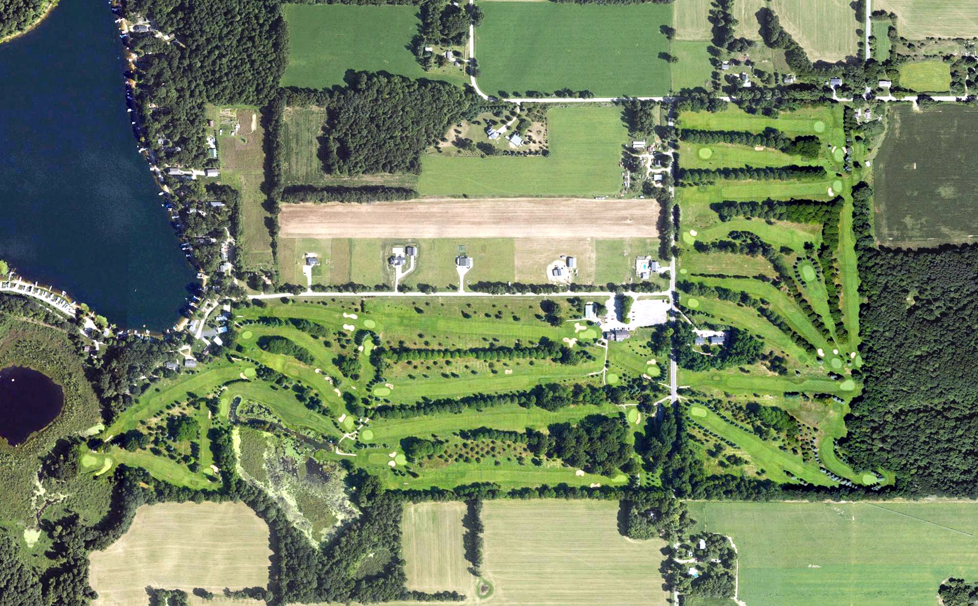 Aerial view of Orchard Hills Golf Course, MI