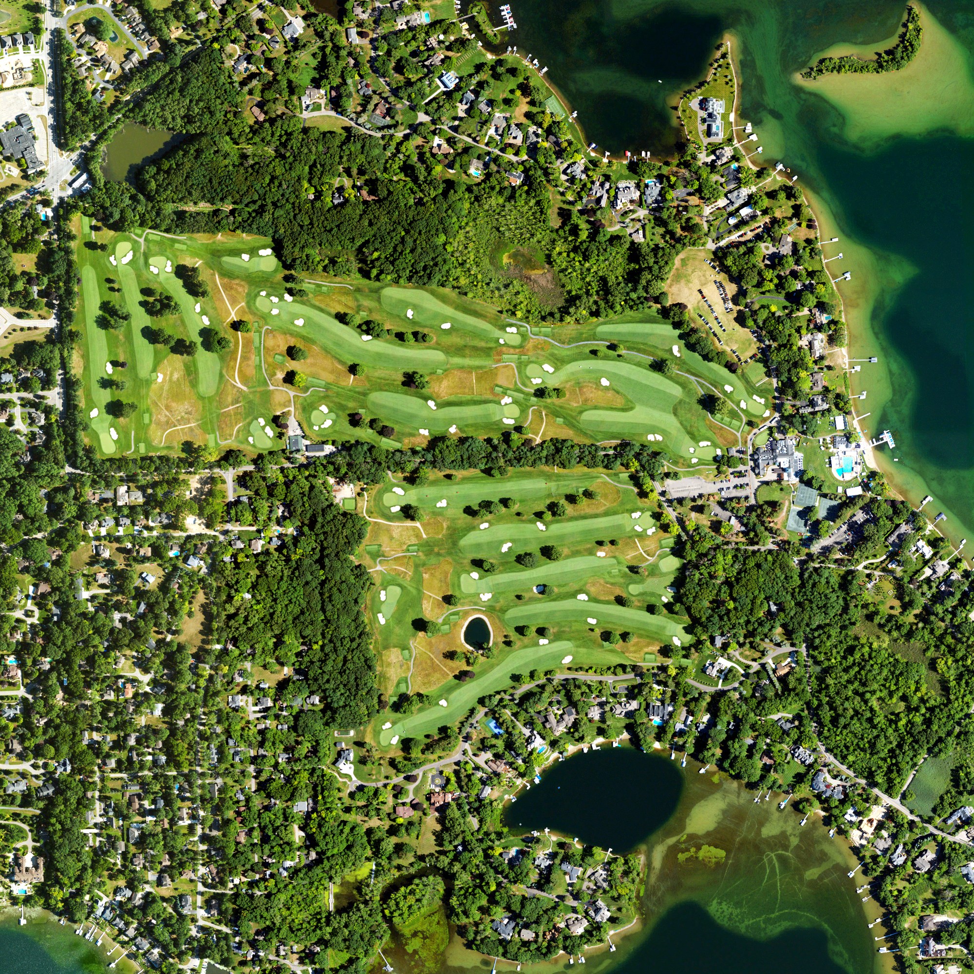 Aerial view of Orchard Lake Country Club, MI