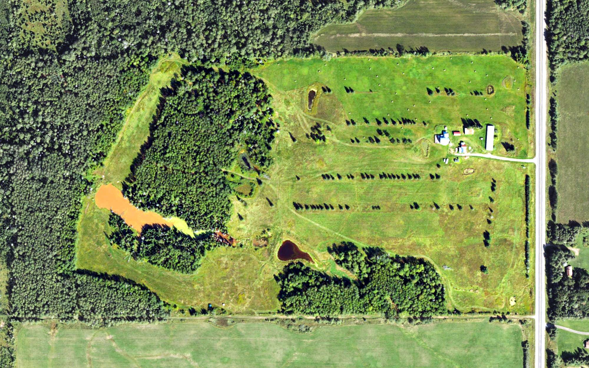 Aerial view of Perttu's Big Spruce Golf Course, MI