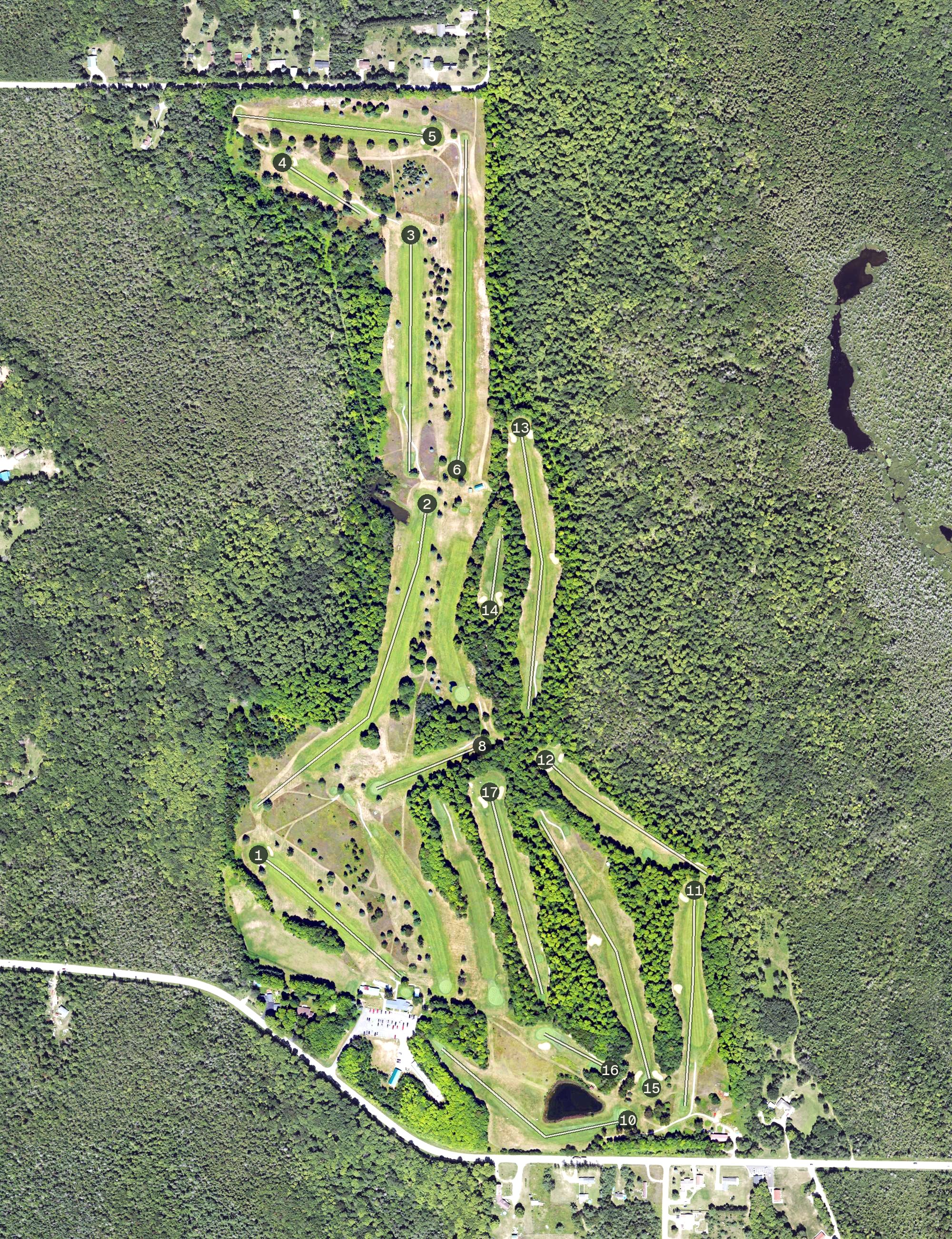 Aerial view of Pictured Rocks Golf Club, MI