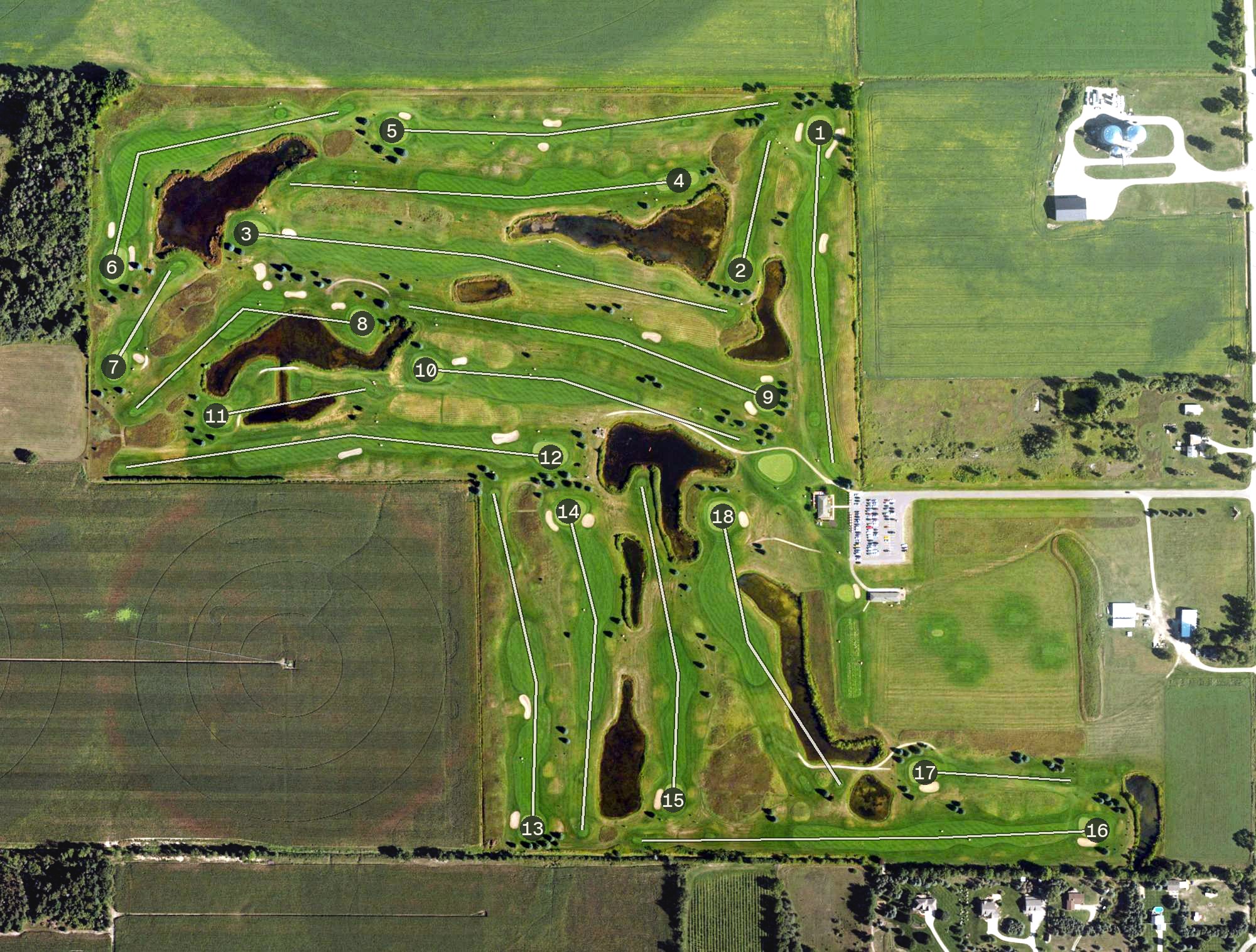 Aerial view of Pigeon Creek Golf Course, MI