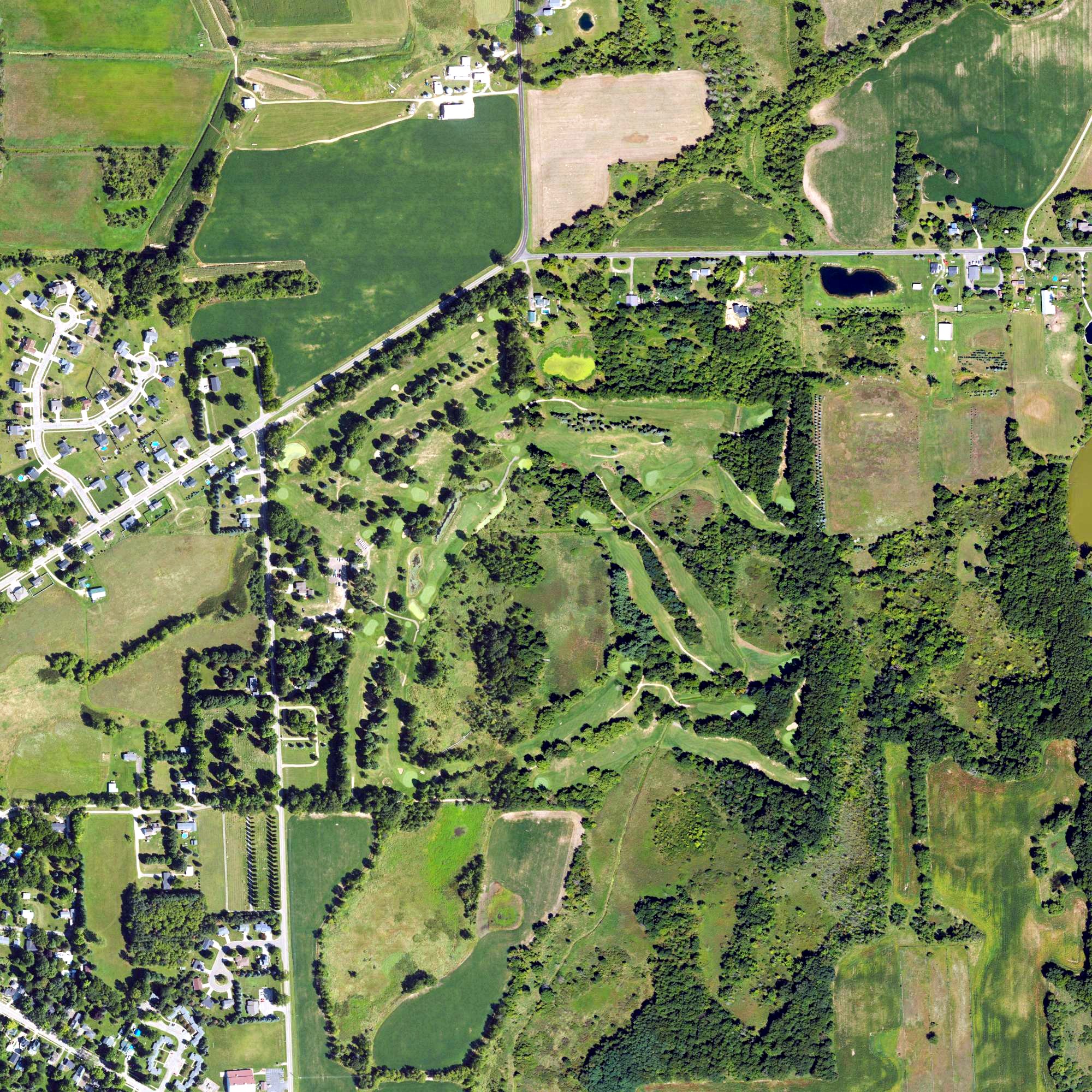 Aerial view of Pine Hills Golf Course, MI