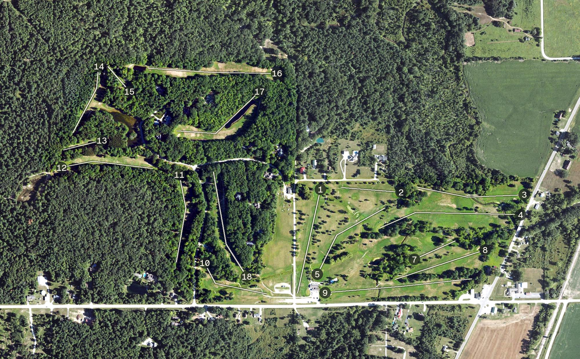 Aerial view of Pine River Golf Club, MI