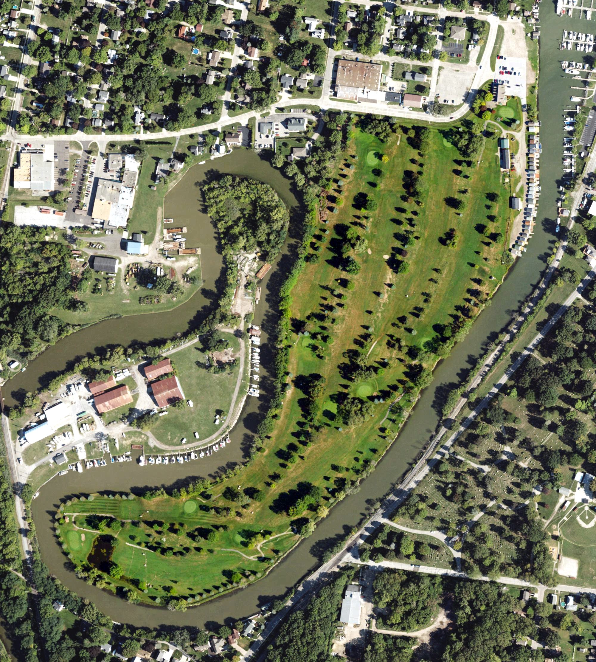 Aerial view of Pine Shore Golf Course, MI