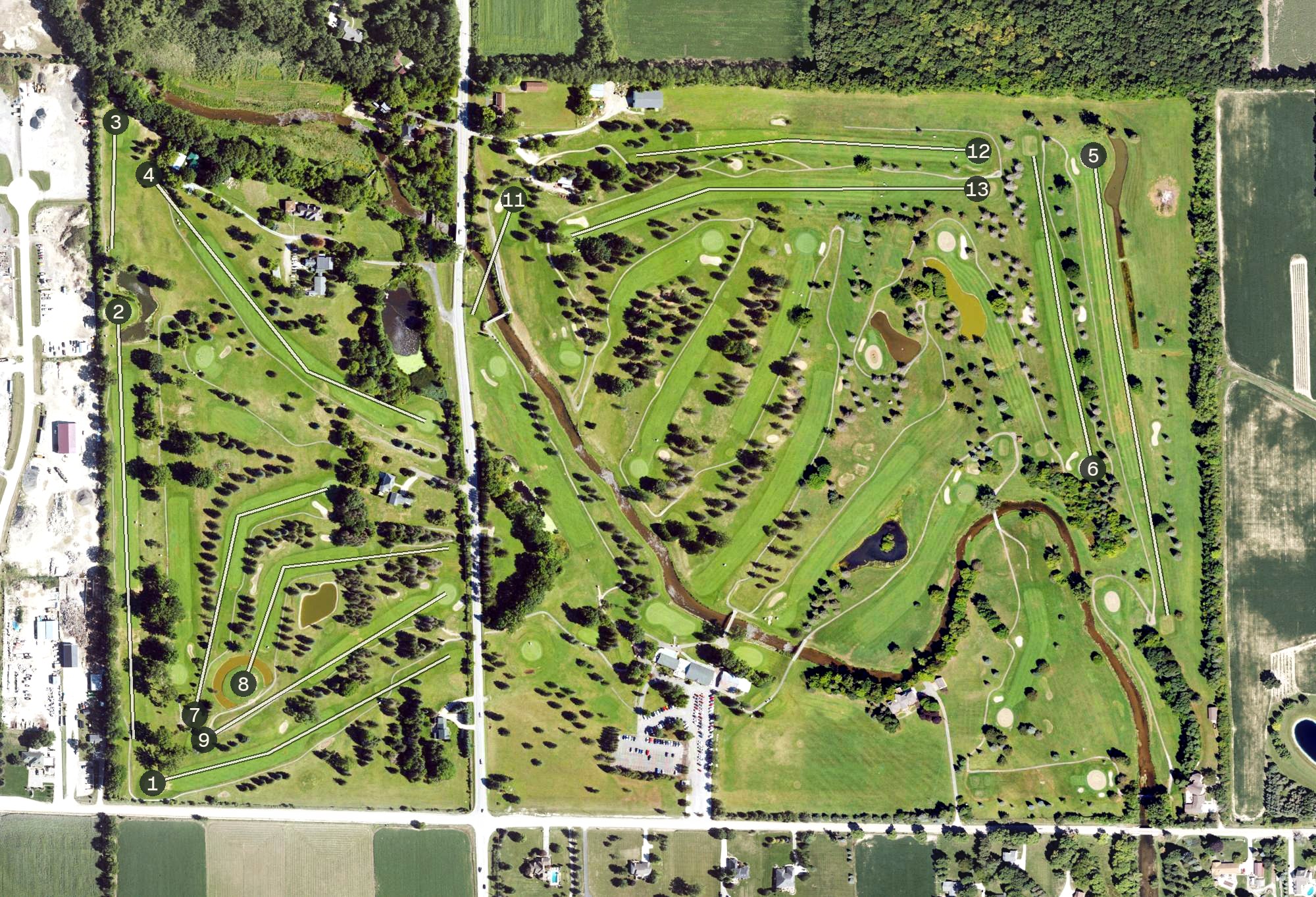 Aerial view of Pine Valley Golf & Country Club, MI